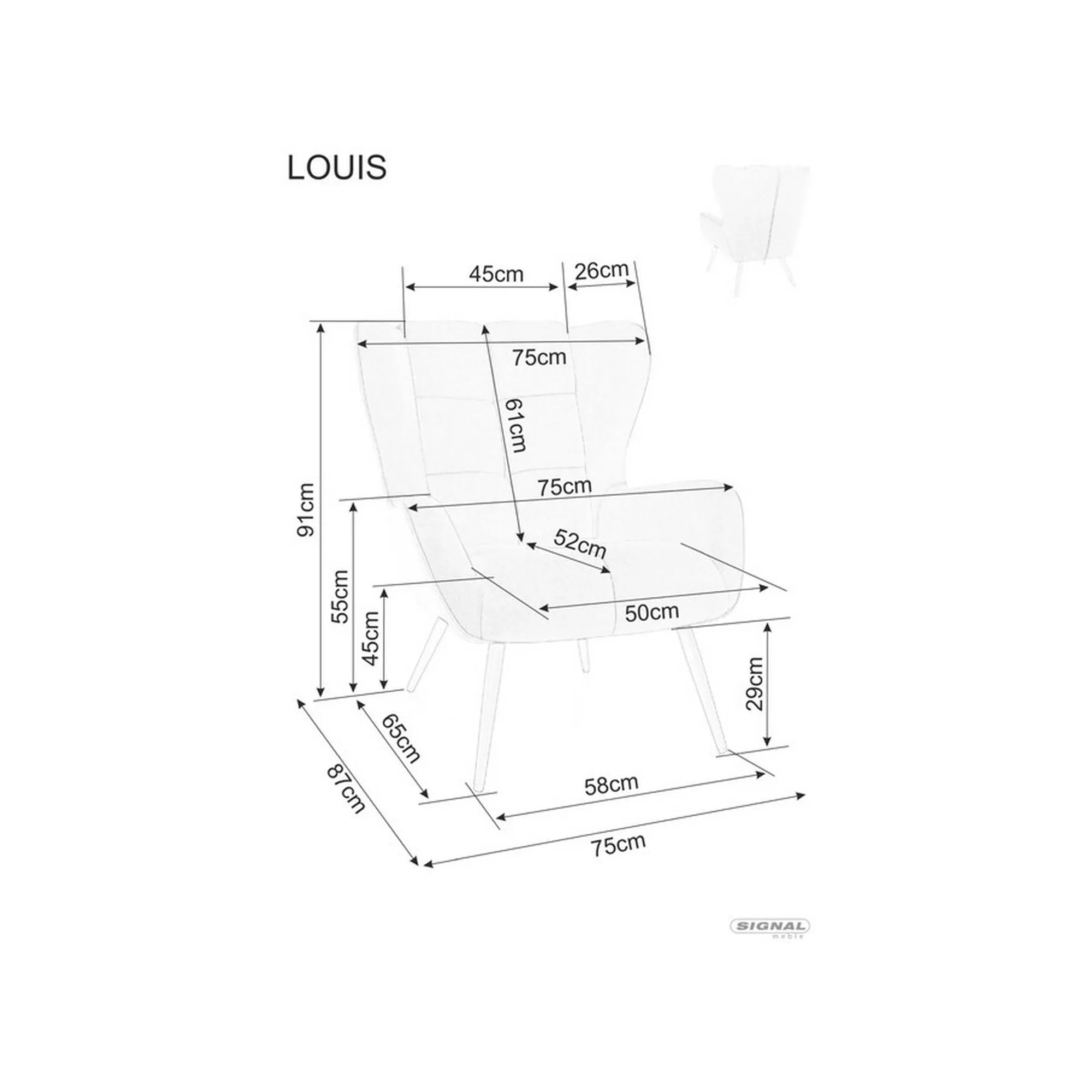 Fotoliu DETROIT OCN-39733, negru