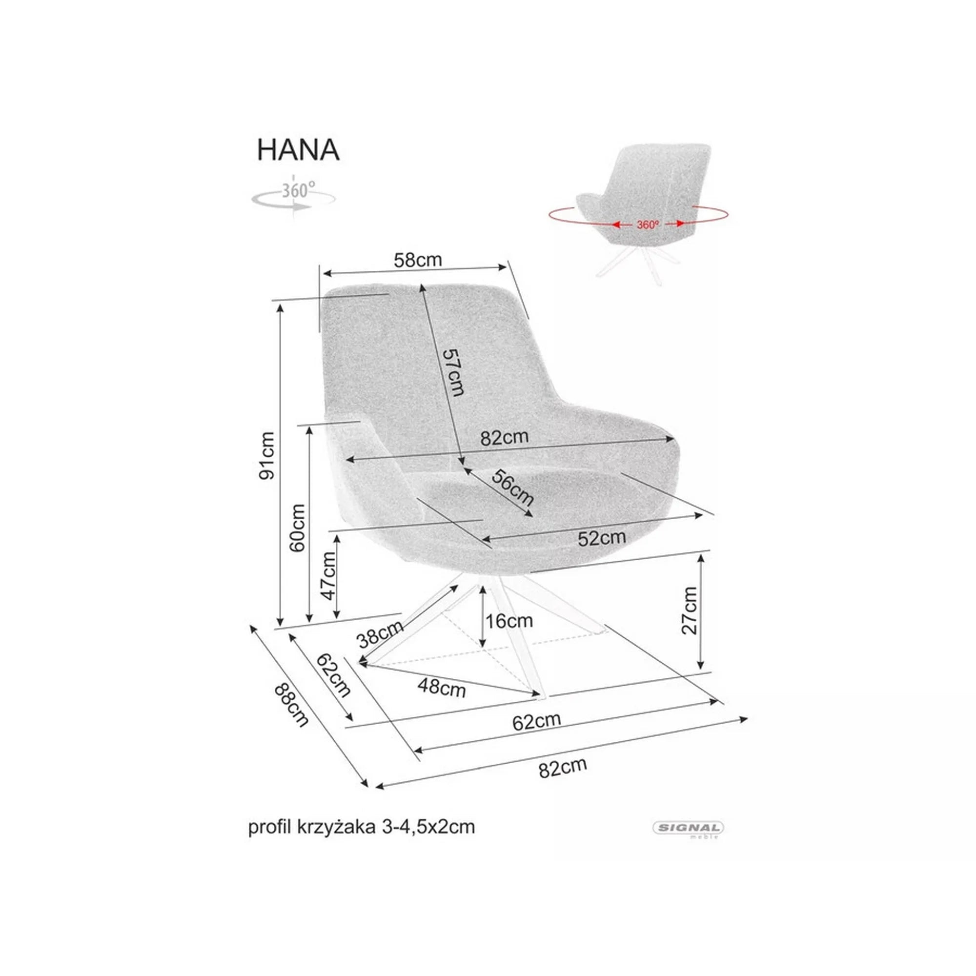 Fotoliu DETROIT OCN-39760, bej
