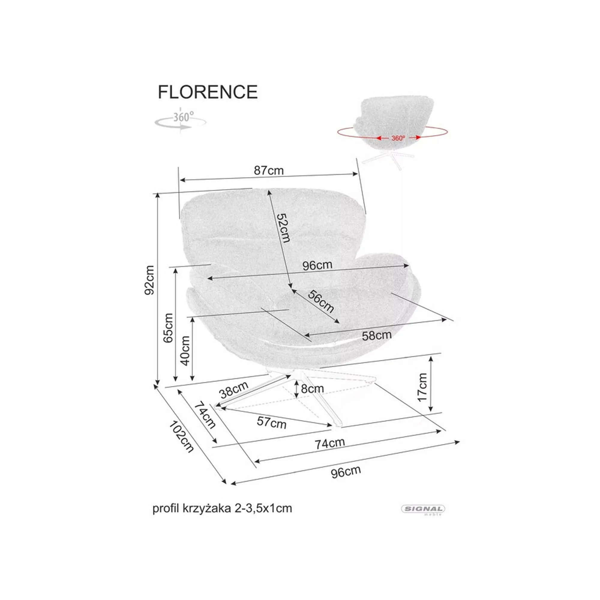 Fotoliu DETROIT OCN-39867, bej inchis