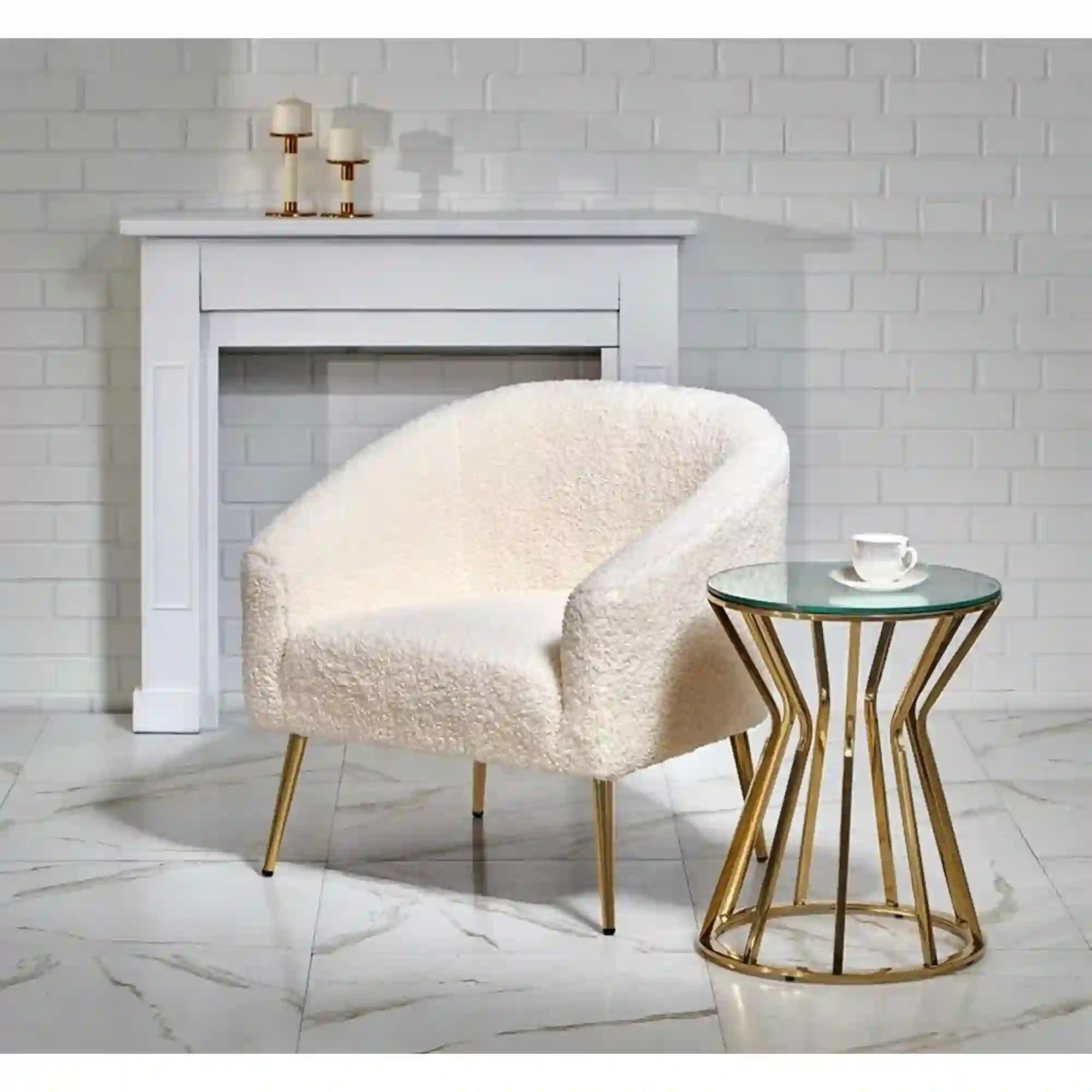 Fotoliu HOUSTON OCN-37622, crem/auriu