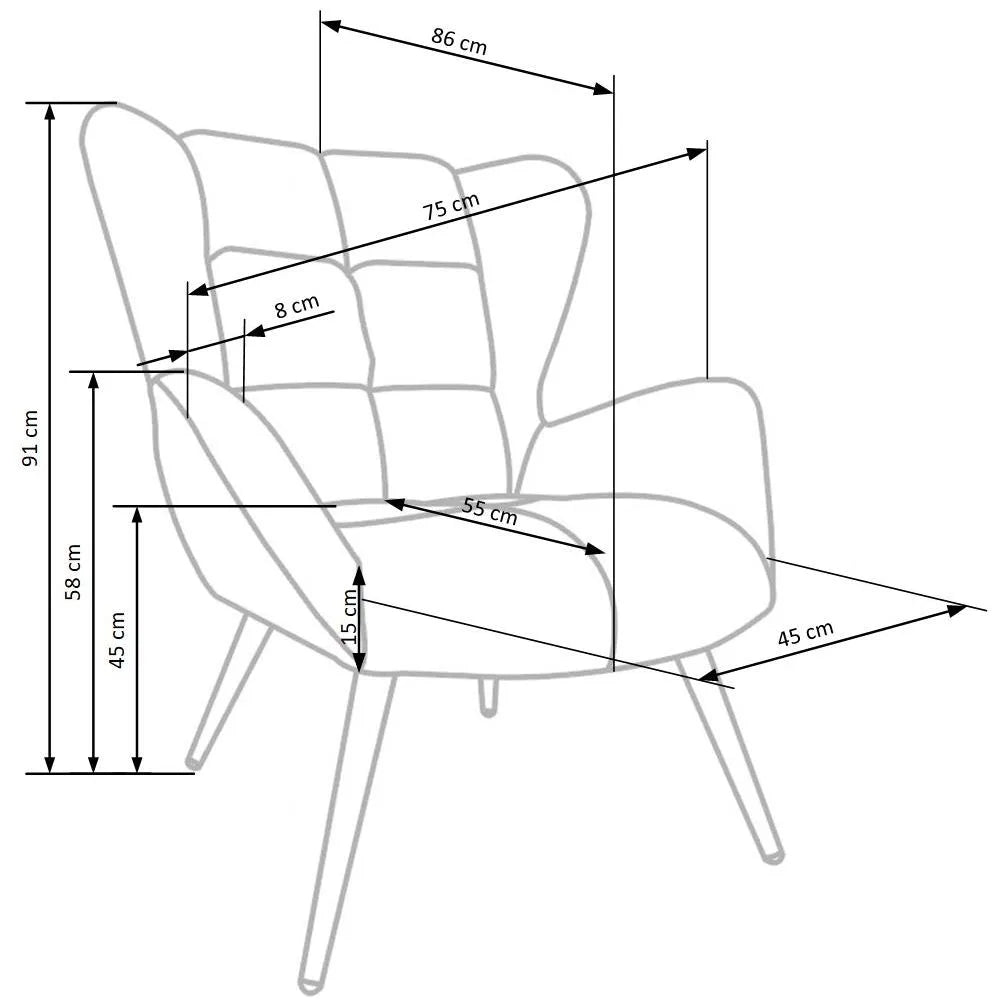 Fotoliu HOUSTON OCN-37625, verde/negru
