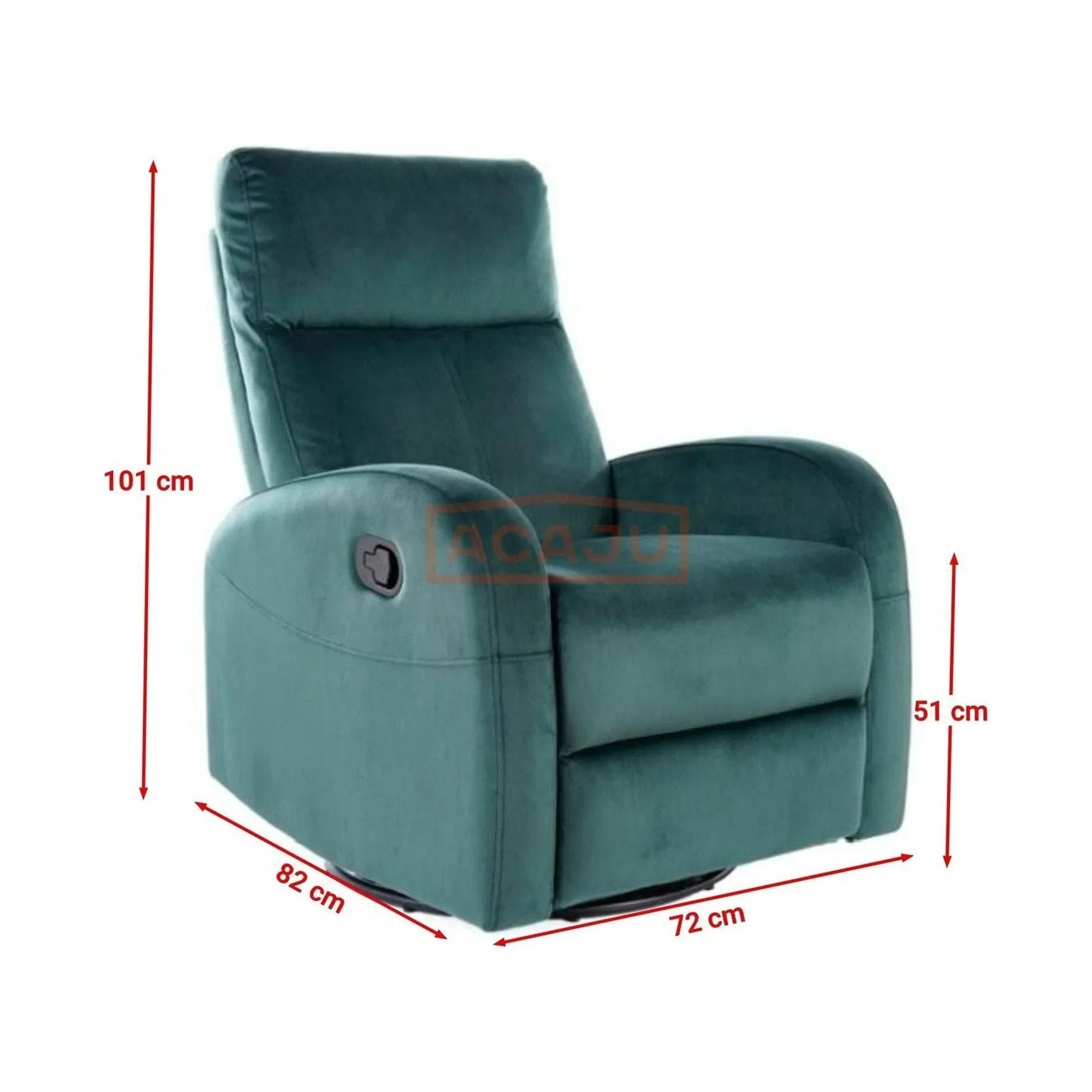 Fotoliu recliner DETROIT OCN-39680, verde inchis/negru