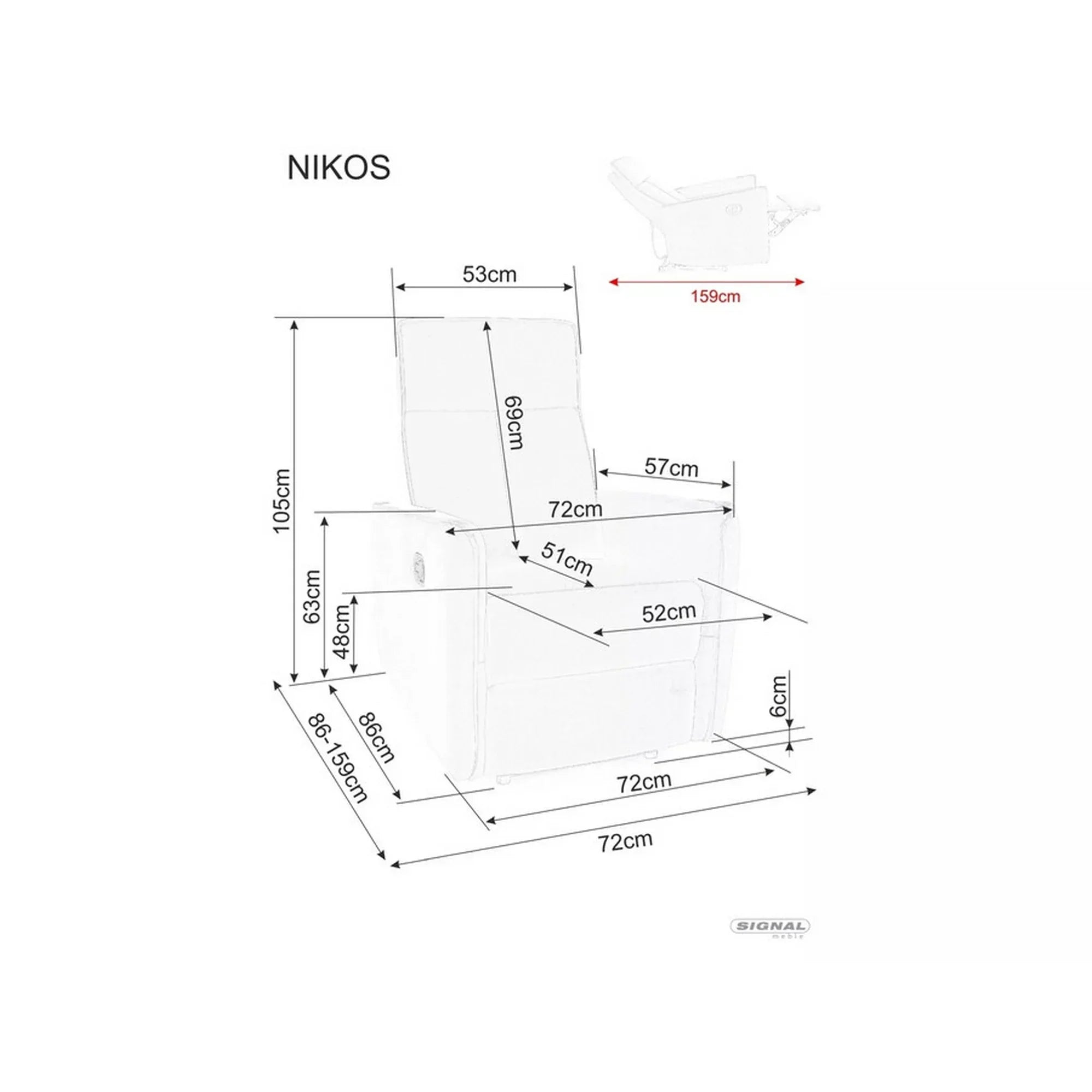 Fotoliu recliner DETROIT OCN-39748, cappuccino