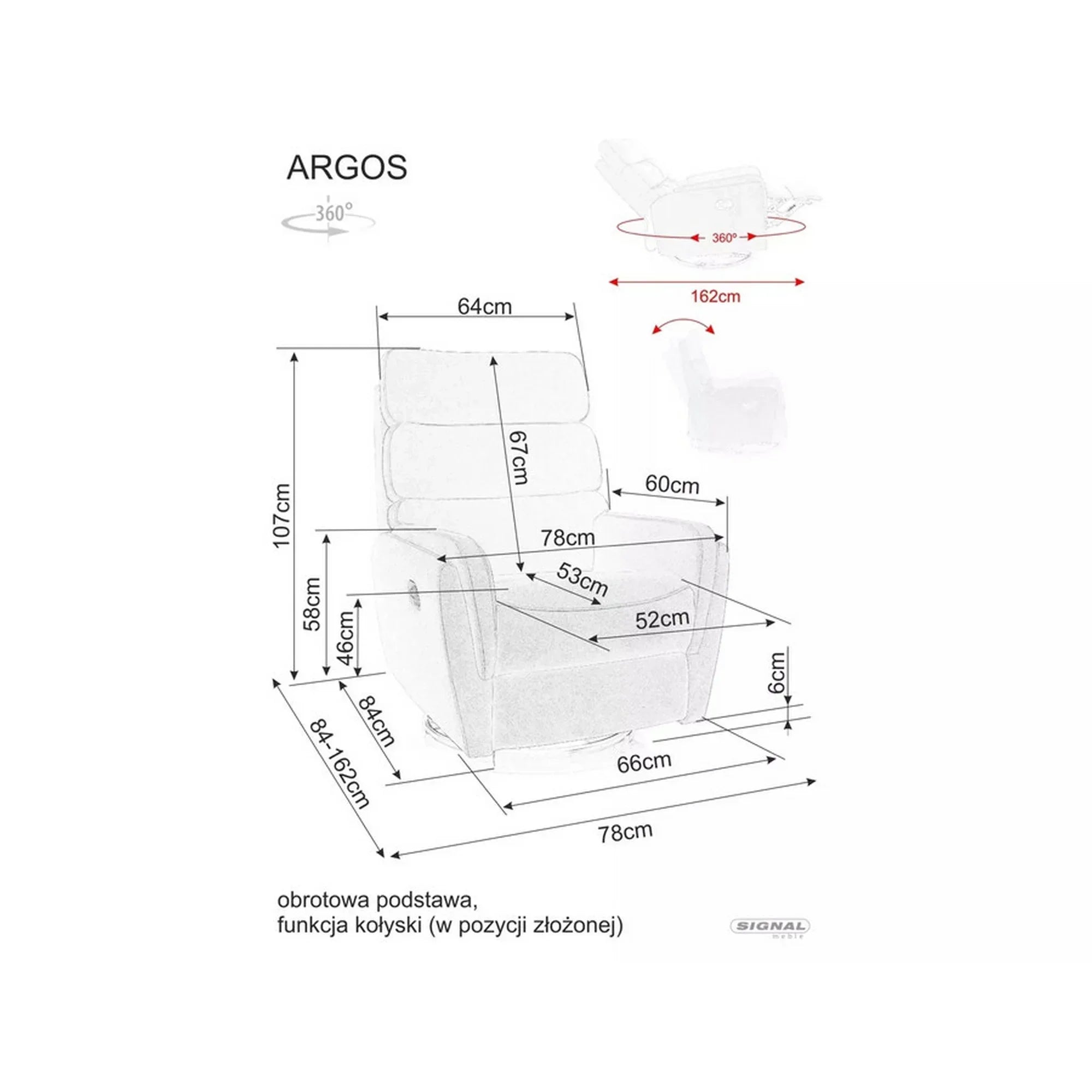 Fotoliu recliner DETROIT OCN-39806, bej