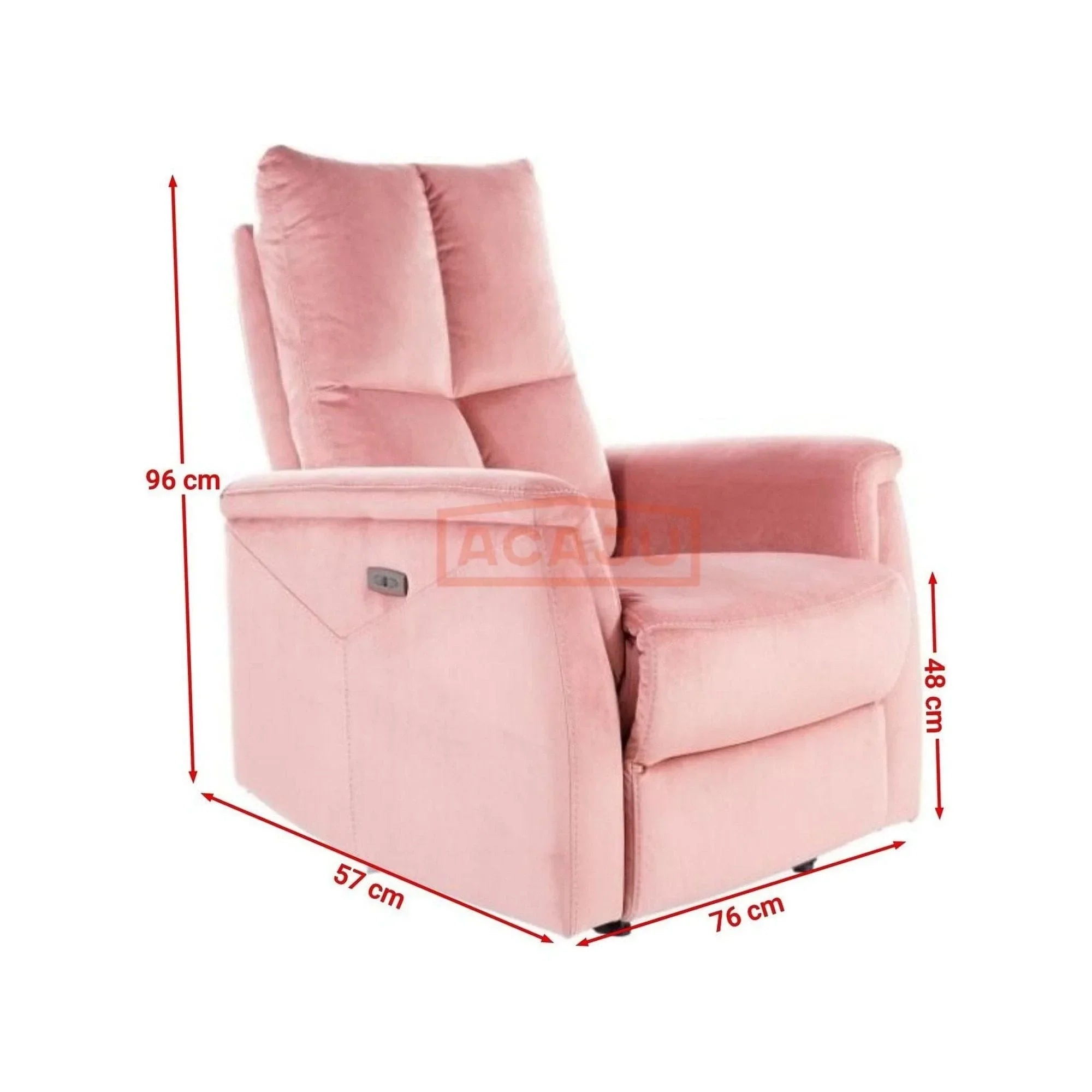Fotoliu recliner DETROIT OCN-39825, roz/negru