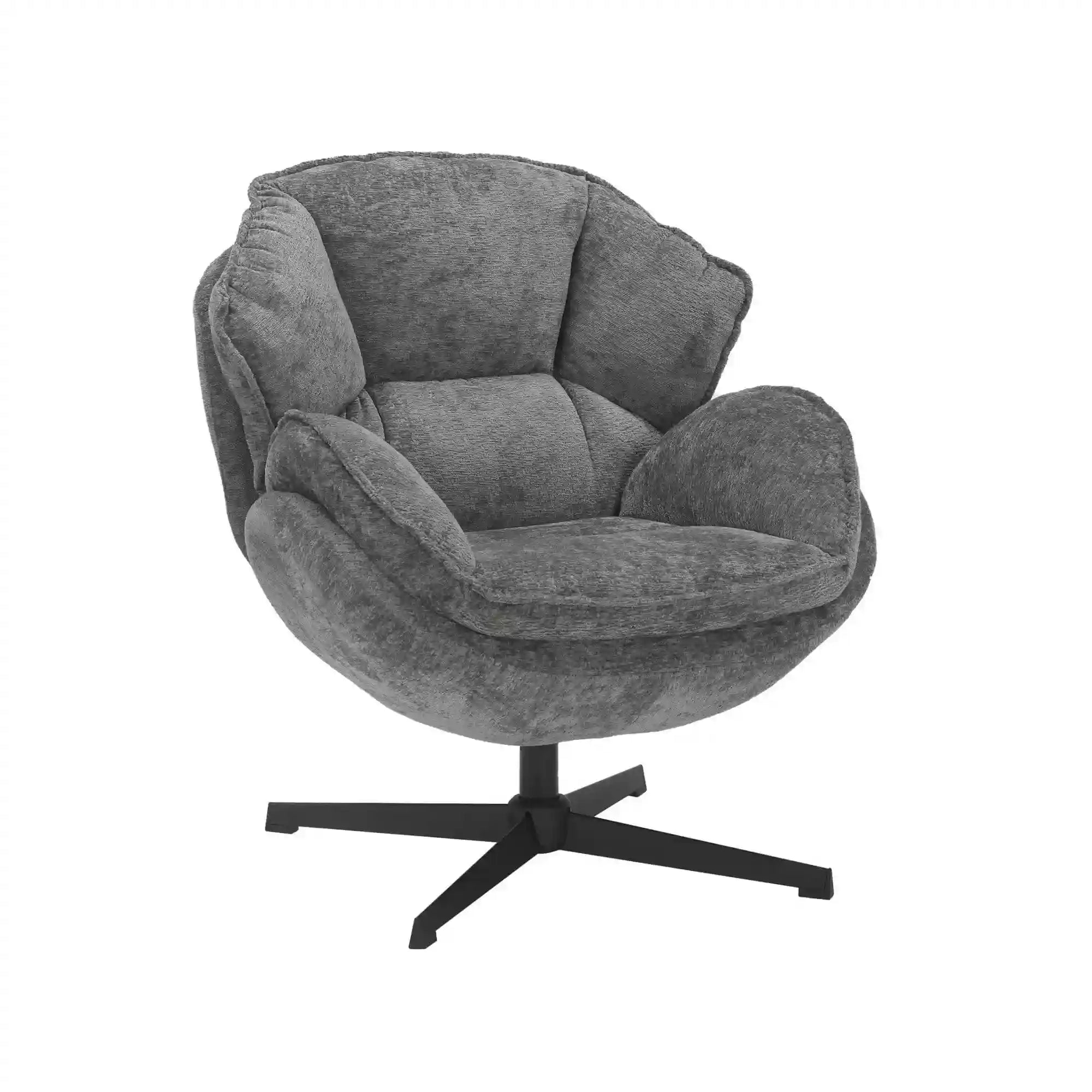 Fotoliu rotativ DETROIT OCN-39647, gri/negru