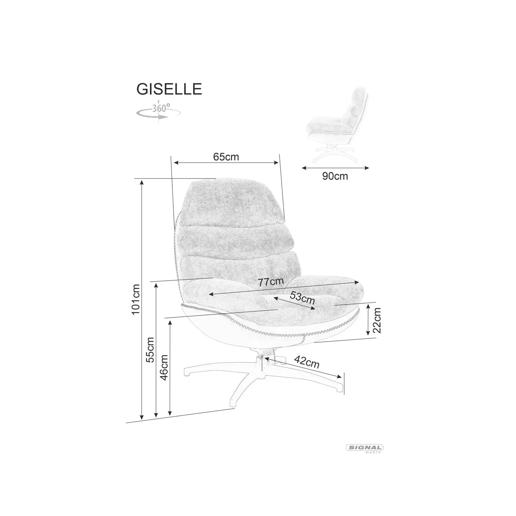 Fotoliu rotativ DETROIT OCN-39823, gri