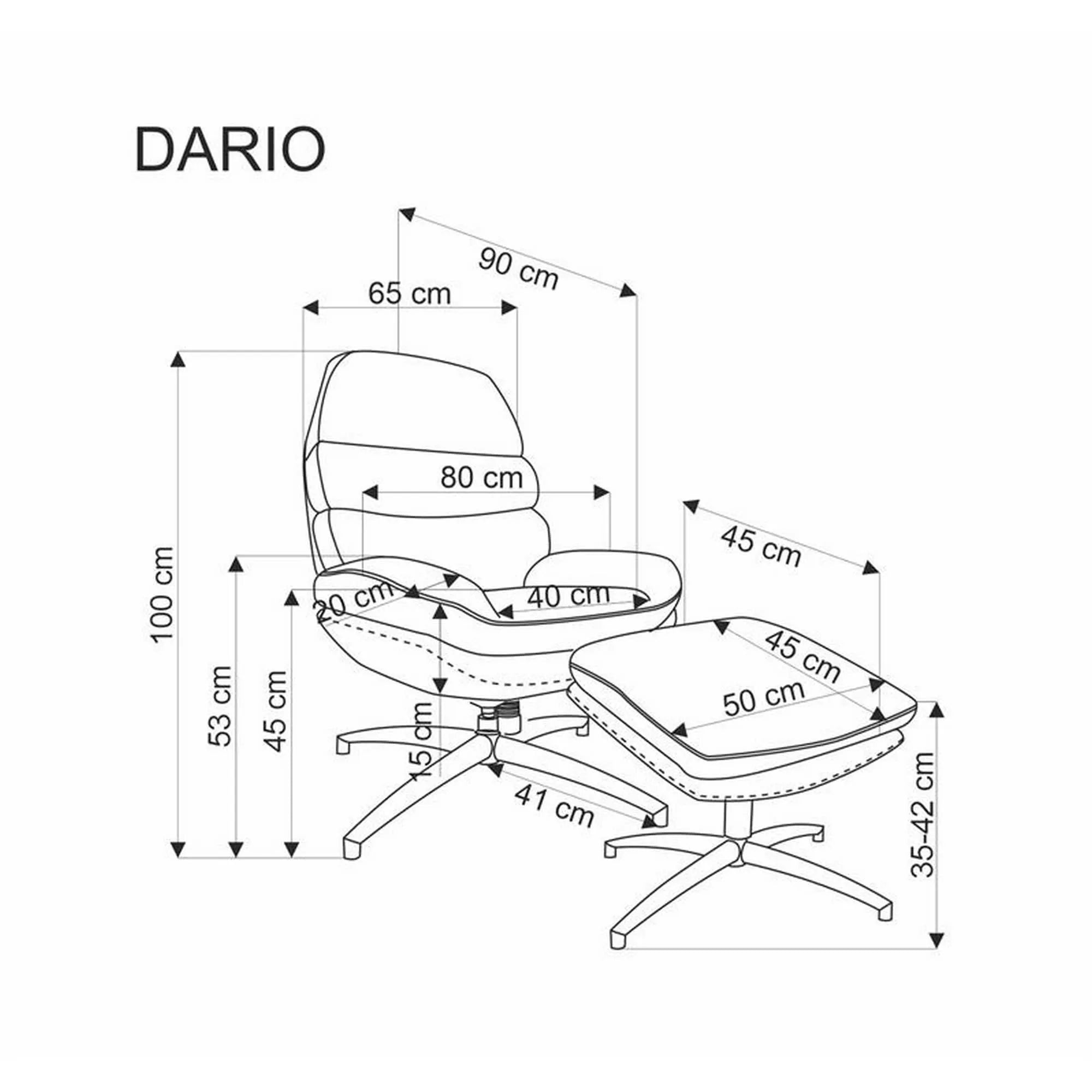 Fotoliu rotativ HOUSTON OCN-37611, bej/negru