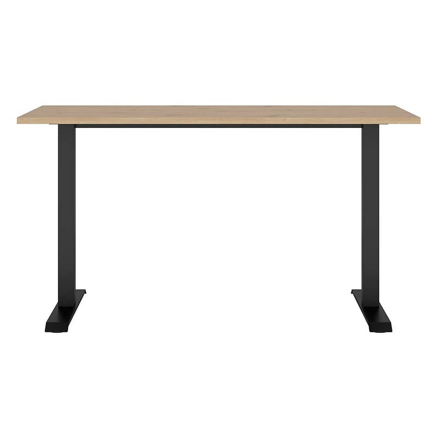 Masa birou SPACE OFFICE, stejar artisan/negru, PAL laminat/metal, 140x68x76 cm