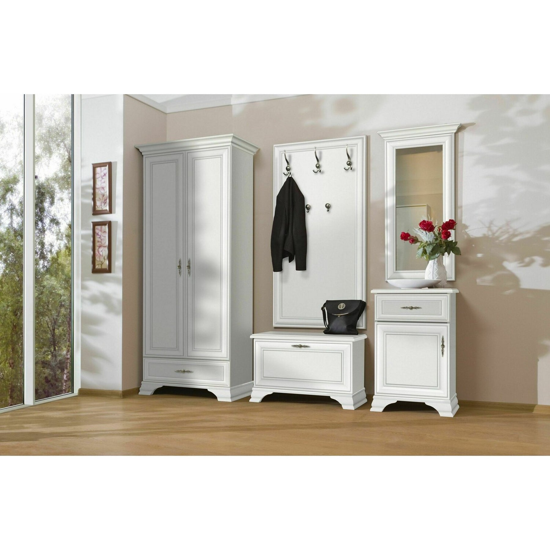 Oglinda perete Idento B, alb, 58.5x6.5x110 cm
