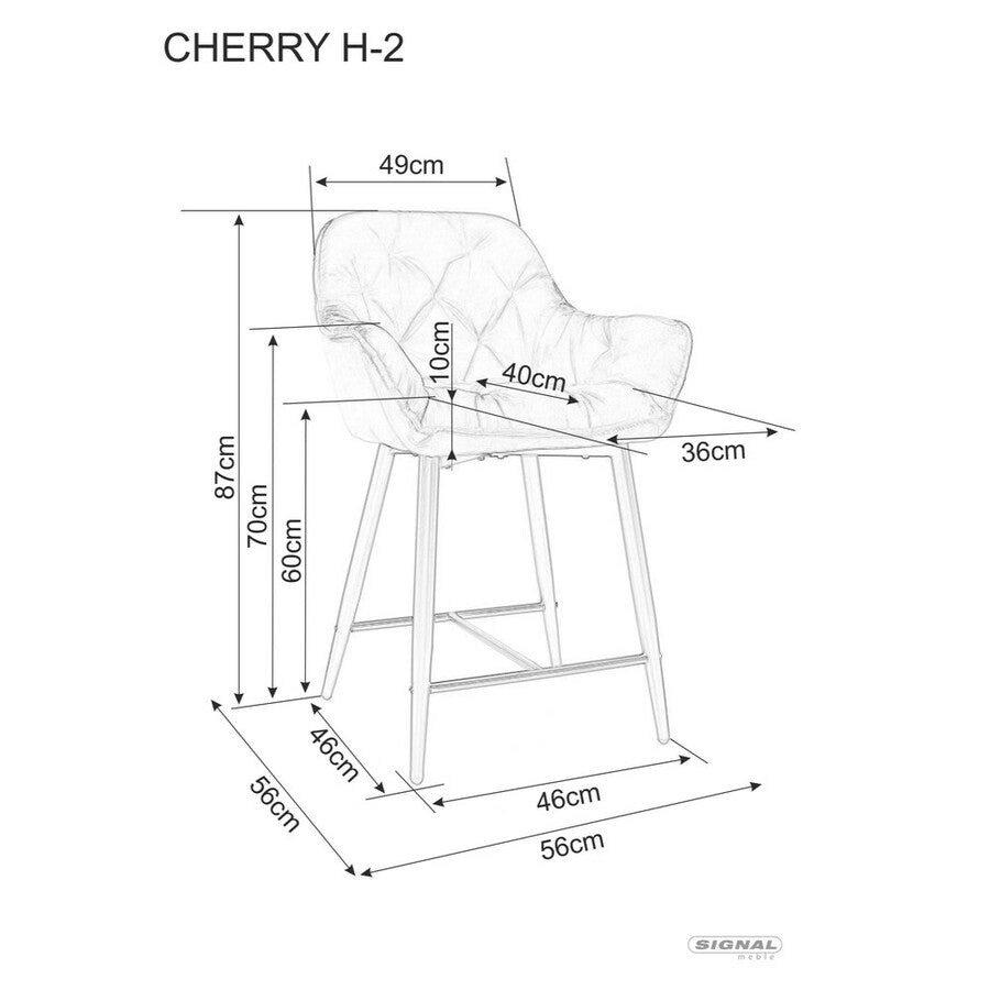 Scaun pentru bar CHERRY H-2, bej, 56x40x87 cm