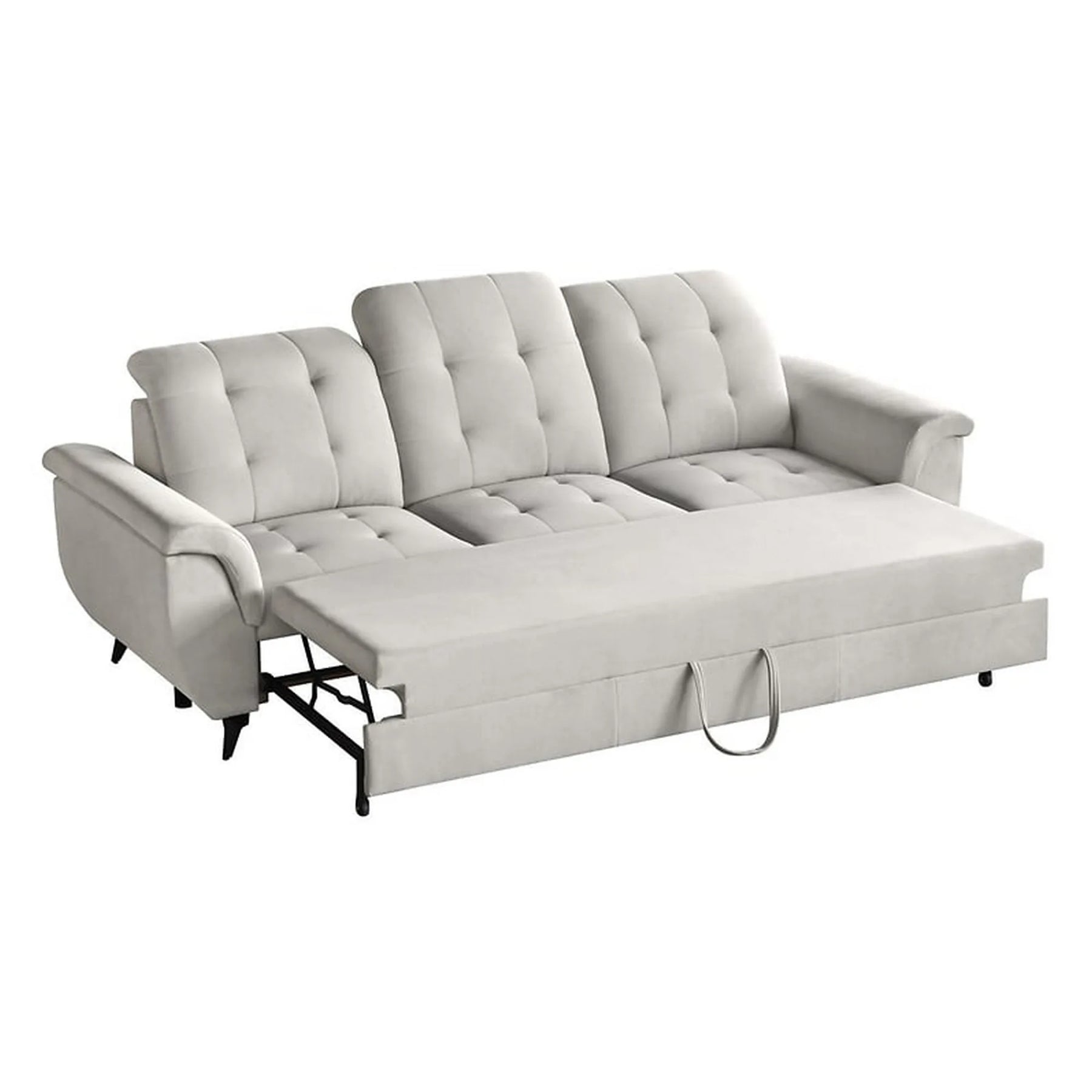 Canapea extensibila DORIA, stofa catifelata crem - Portland 21, 252x100x106 cm