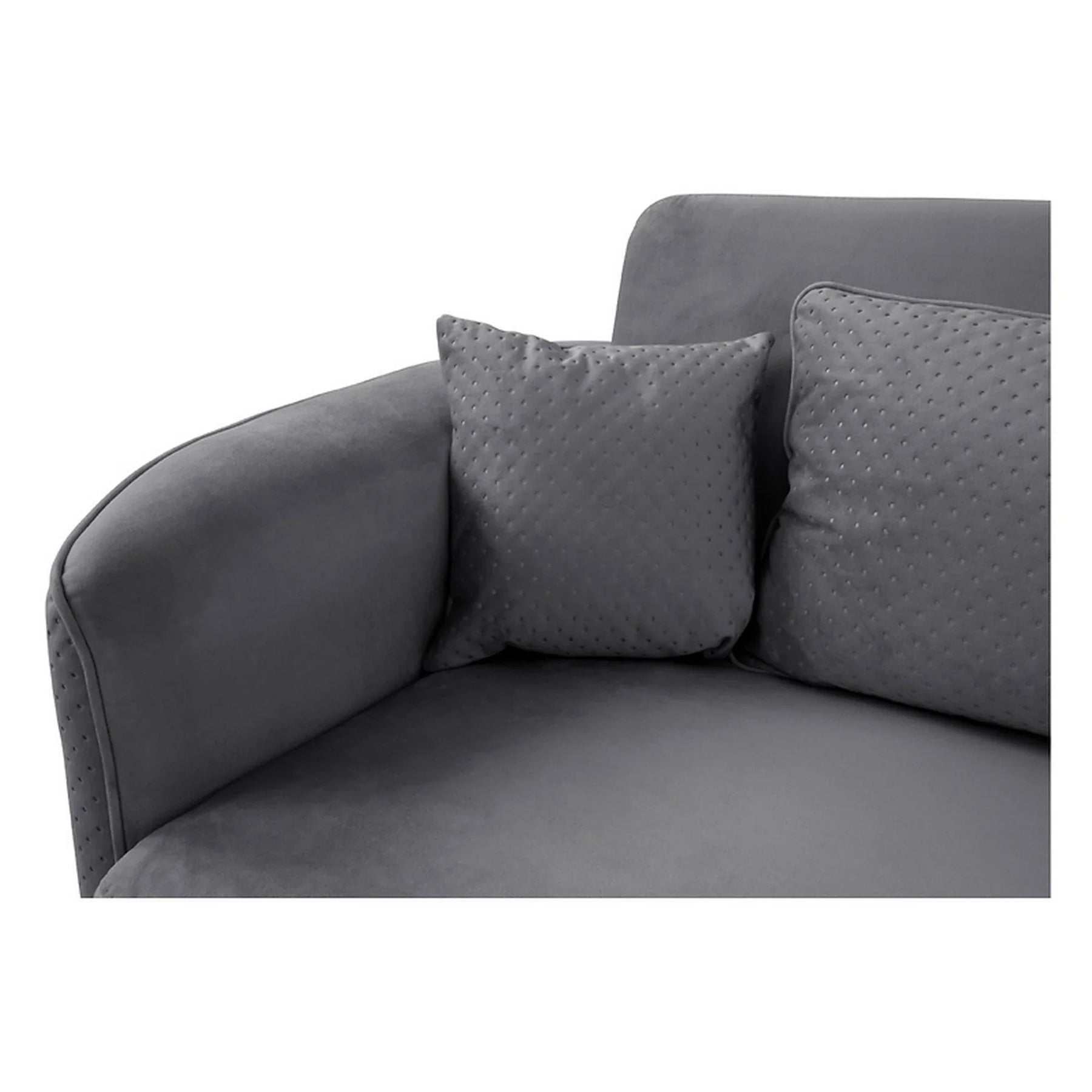 Canapea extensibila AKARO, stofa catifelata gri - Tiffany 18, cu lada depozitare, 227x114x85 cm