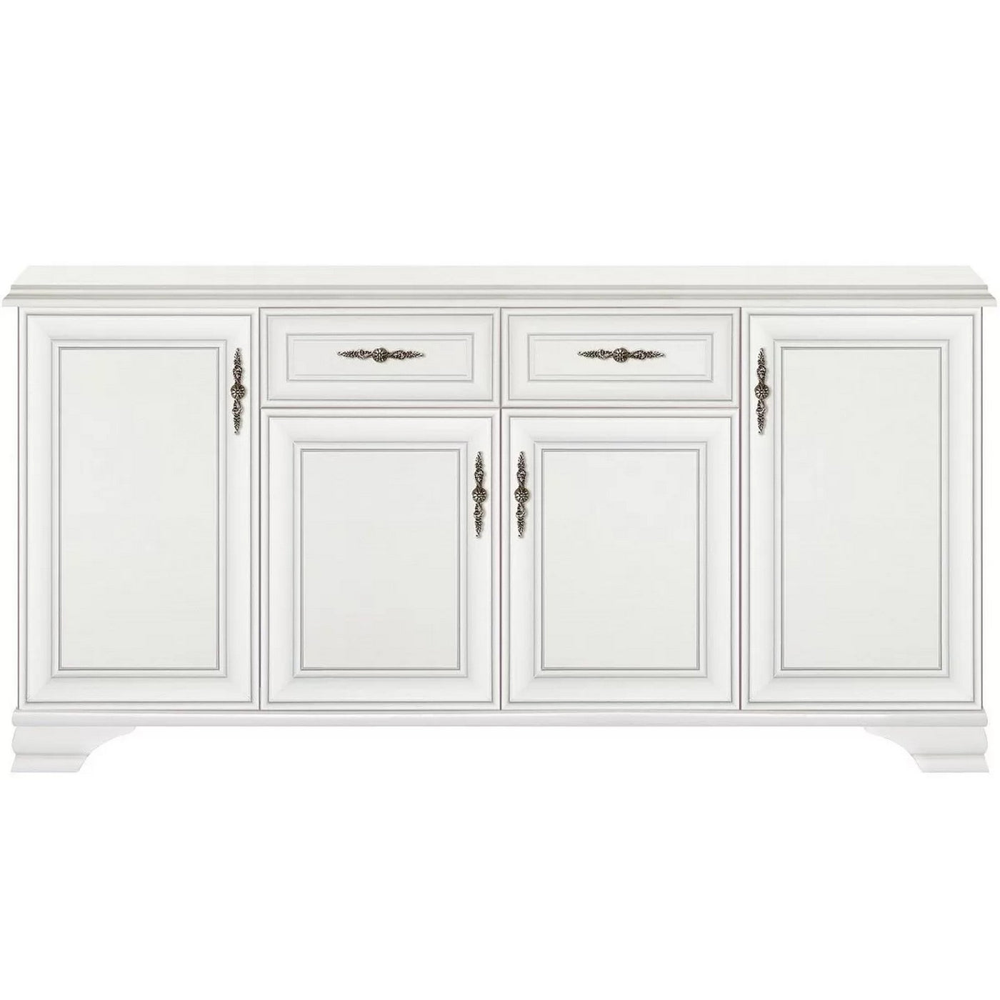 Comoda mare alba IDENTO, alb, PAL melaminat, 184x45x91 cm