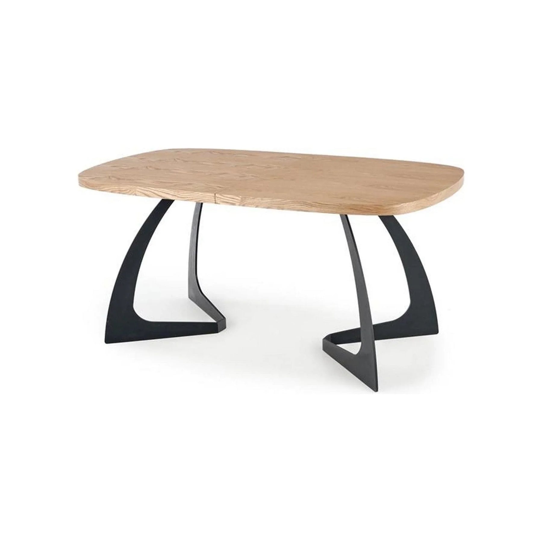 Masa extensibila VELDON, stejar/negru, 160/220x90x75 cm