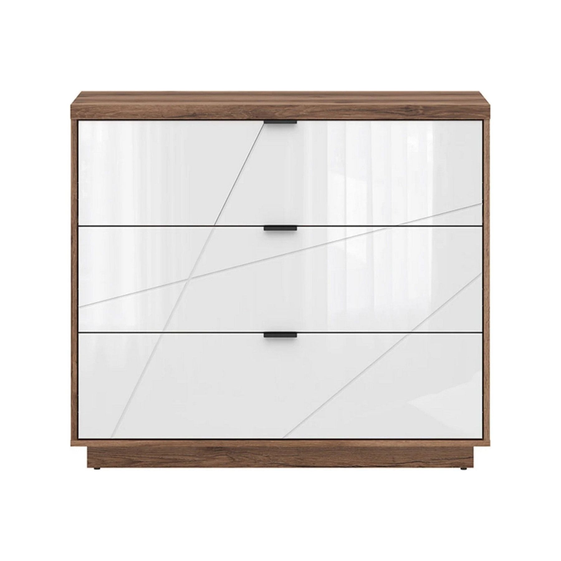 Comoda FORN, nuc/alb lucios, PAL, 106x42.5x93 cm
