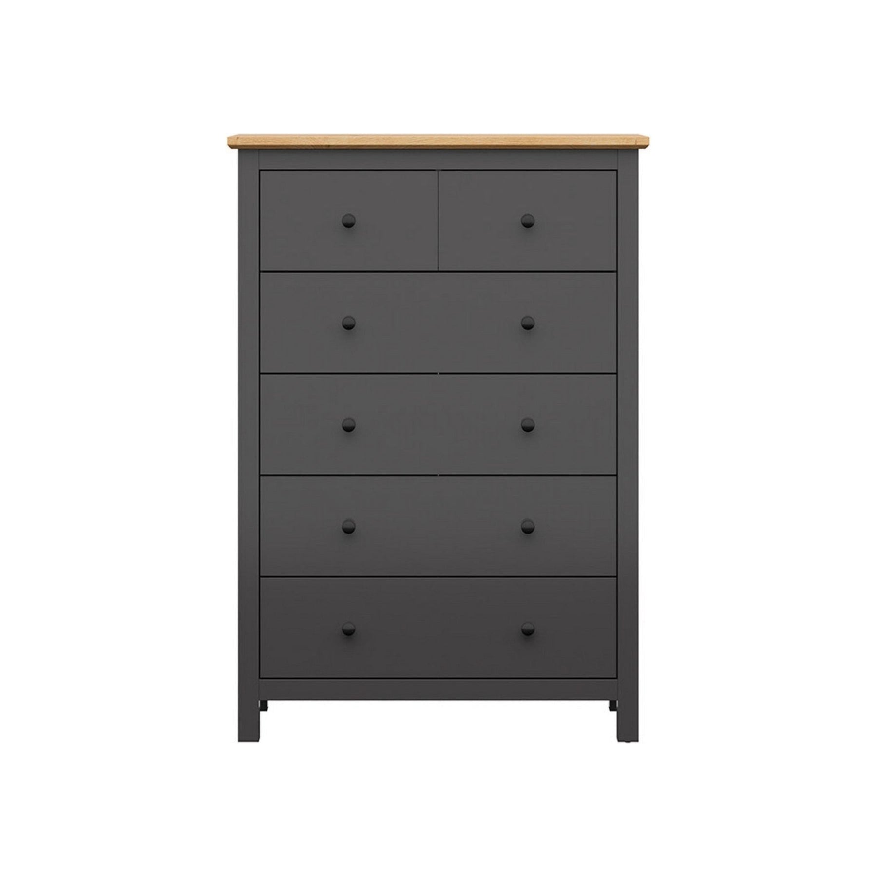 Comoda HESEN, gri grafit/stejar artizanal, PAL, 101x44x145 cm