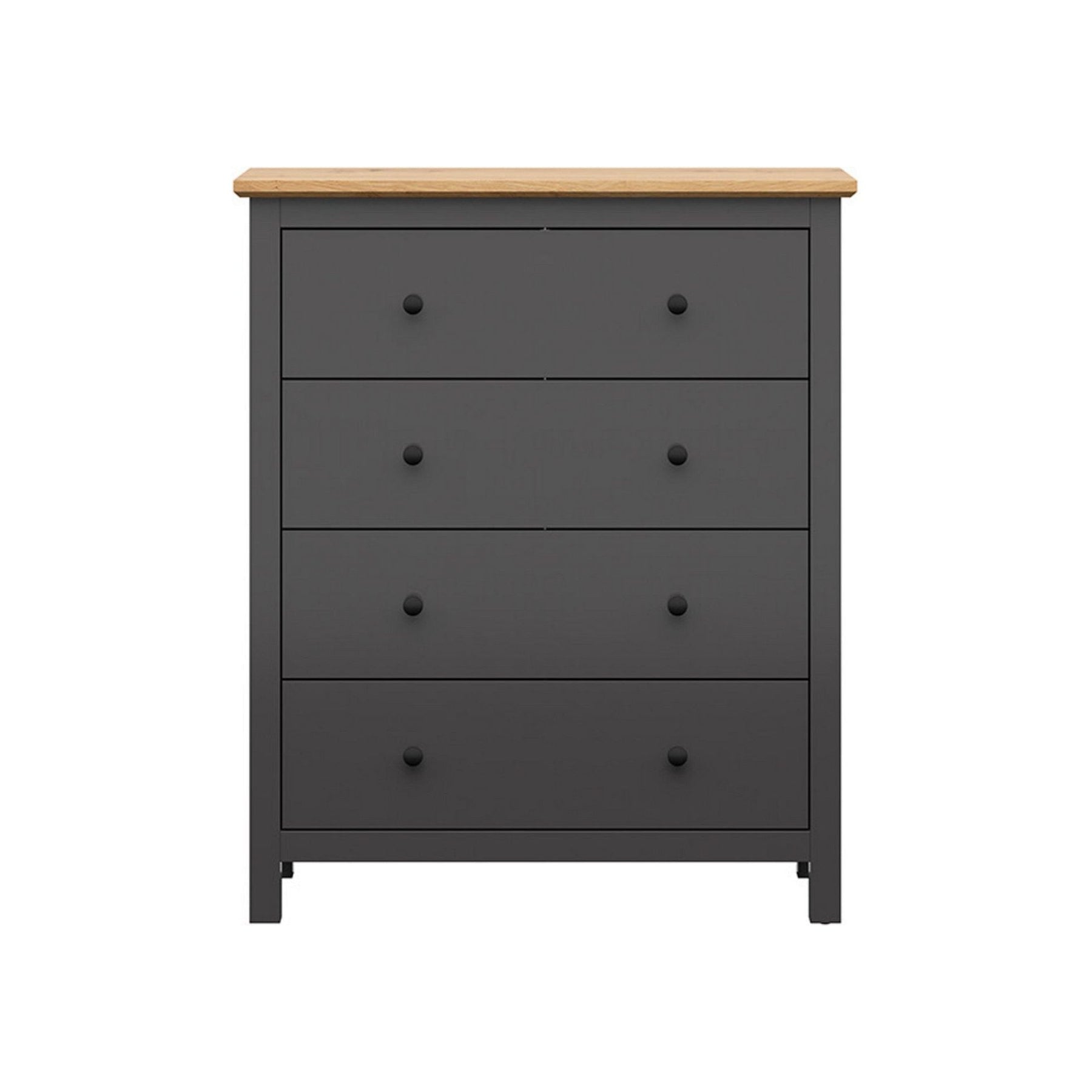 Comoda HESEN, gri grafit/stejar artizanal, PAL, 101x44x120 cm