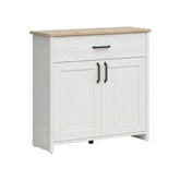 Comoda LOKSA, pin alb/stejar grandson, PAL laminat, 102x38x99 cm