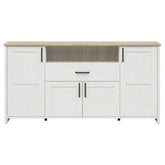 Comoda LOKSA, pin alb/stejar grandson, PAL laminat, 194x43x99 cm