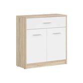 Comada NEPO PLUS, stejar sonoma/alb, PAL laminat, 80x34x84 cm