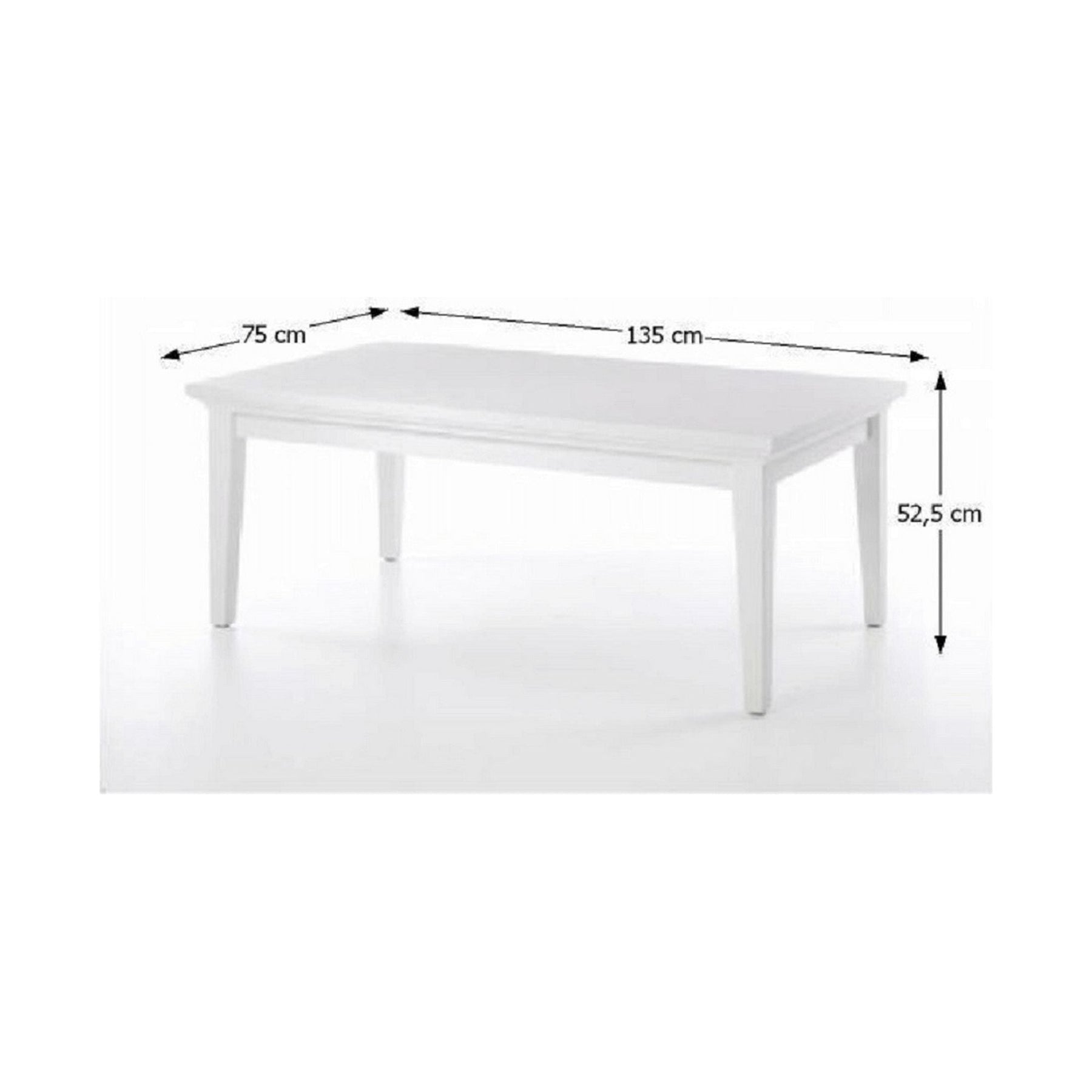 Masuta cafea PARIS 79872, PAL înfoliat lăcuit, alb, 135x52,5x75 cm