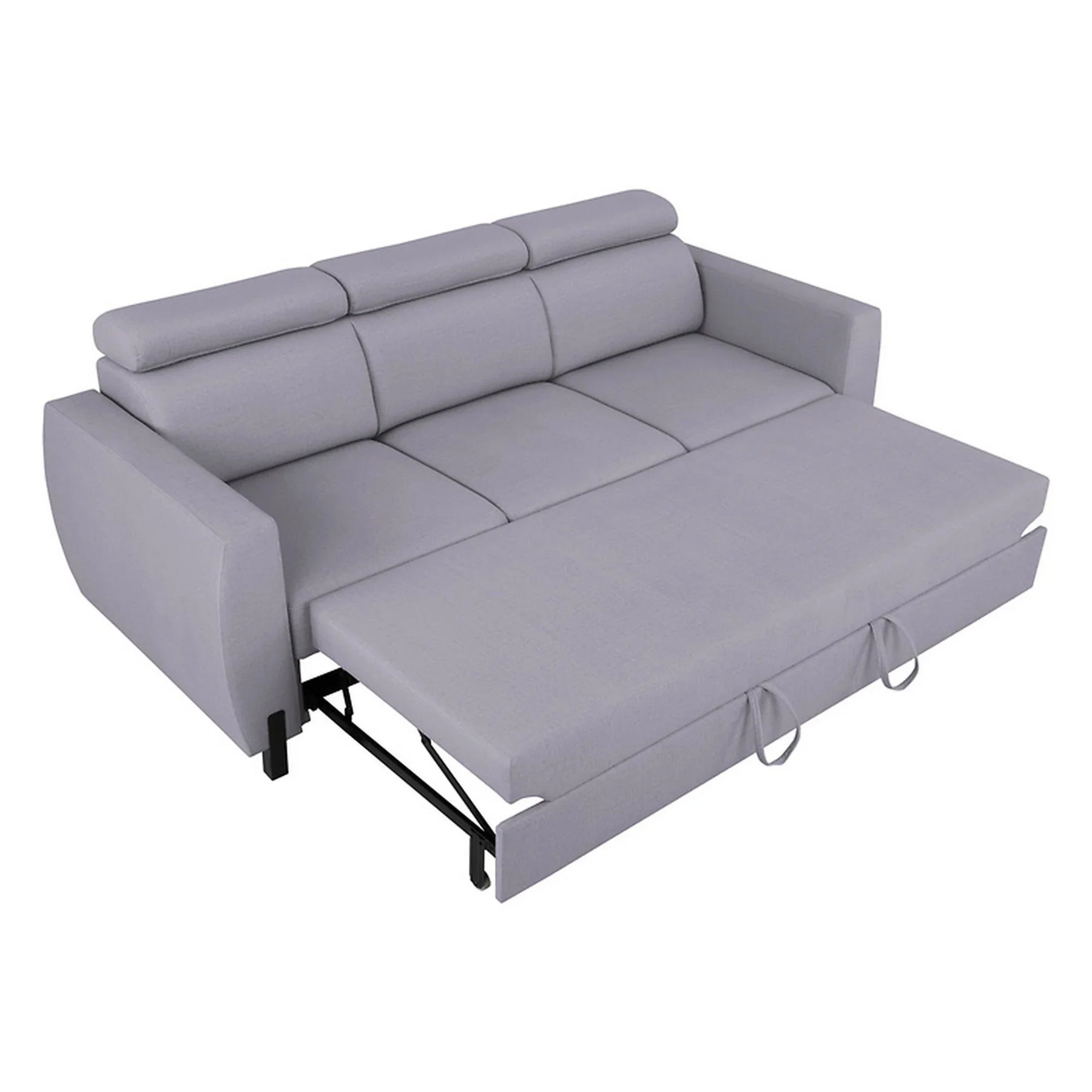 Canapea extensibila TULIO, stofa catifelata gri - Maya 19, 235x96x92 cm