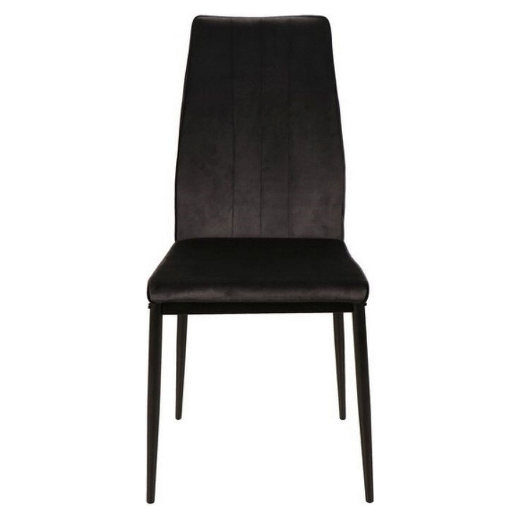 Scaun ATOM, stofa catifelata neagra/negru mat, 44x39x93 cm