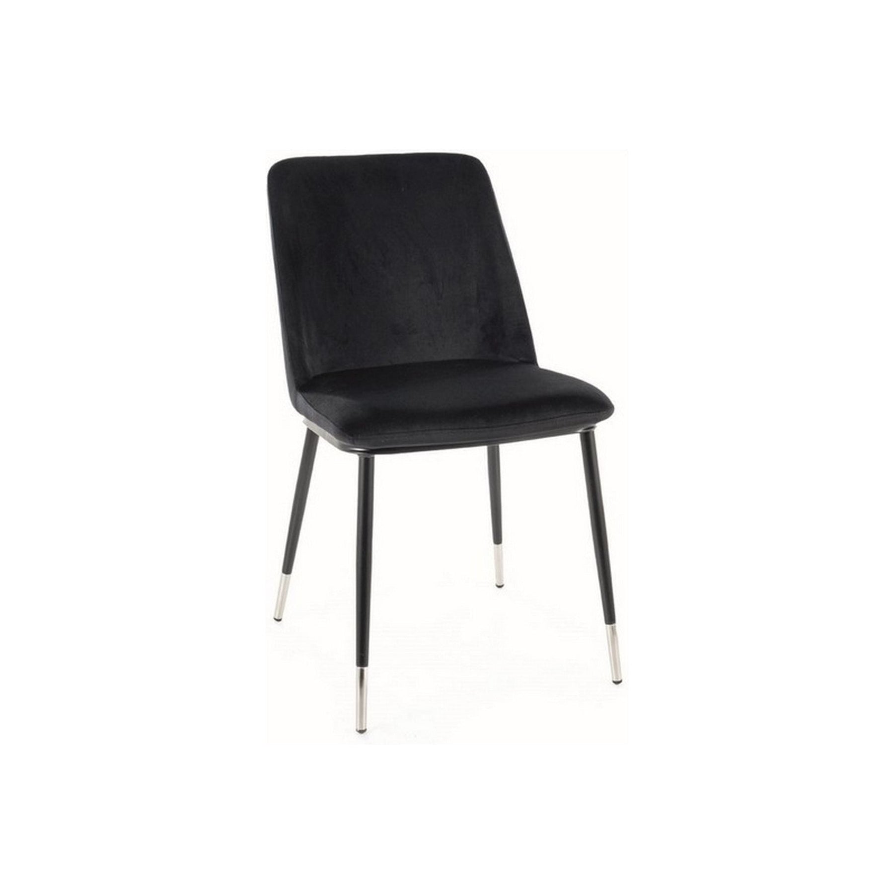 Scaun JILL, stofa catifelata neagra/negru, argintiu, 48x44x85 cm