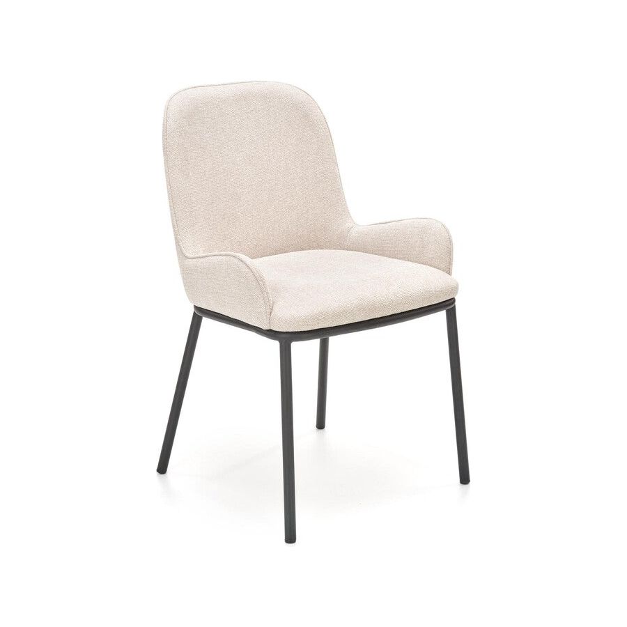 Scaun K481, alb/negru, stofa clasica/metal, 54x60x83 cm