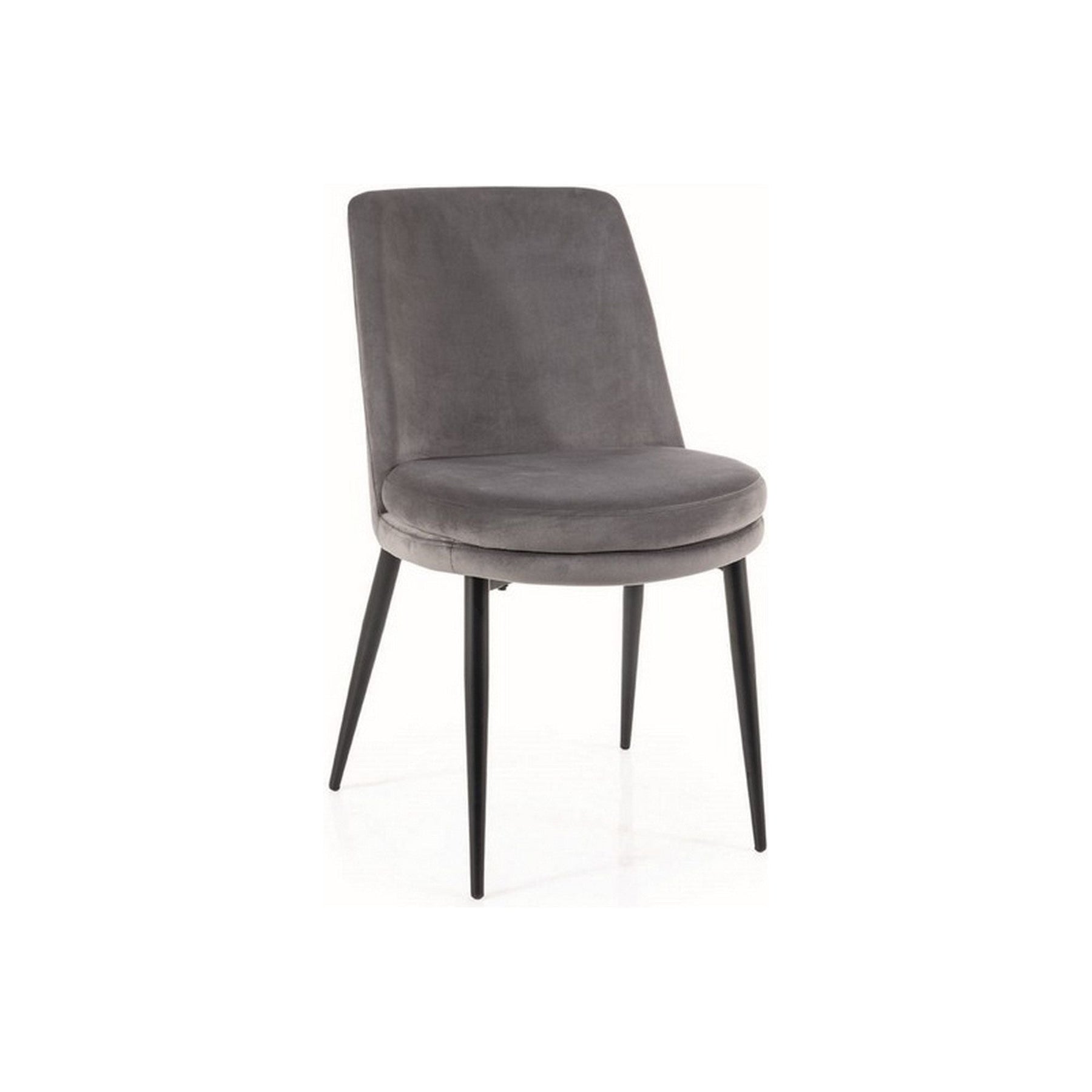 Scaun KAYLA, stofa catifelata gri/negru, 49x46x84 cm