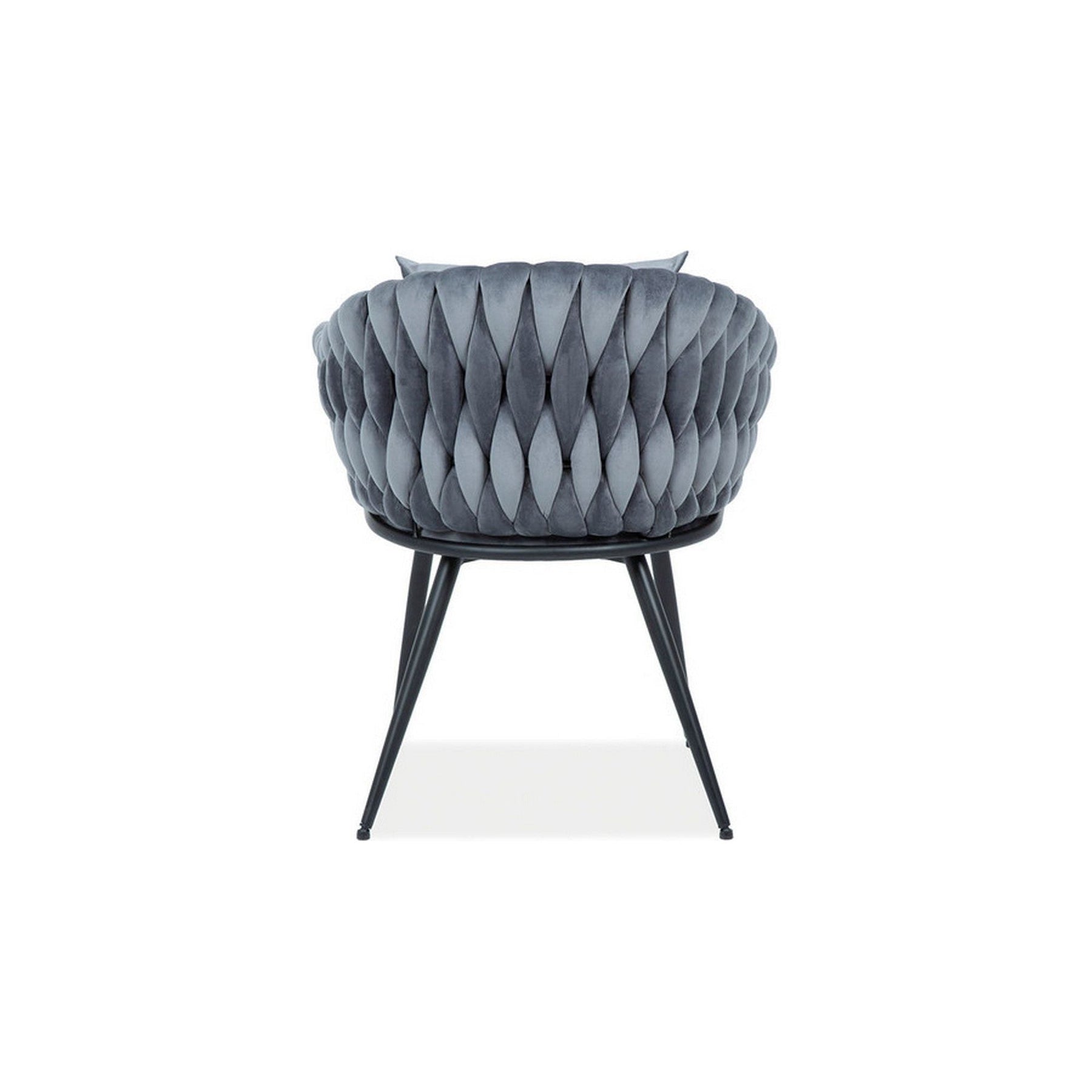 Scaun NUVO, stofa catifelata gri/negru, 62x47x86 cm