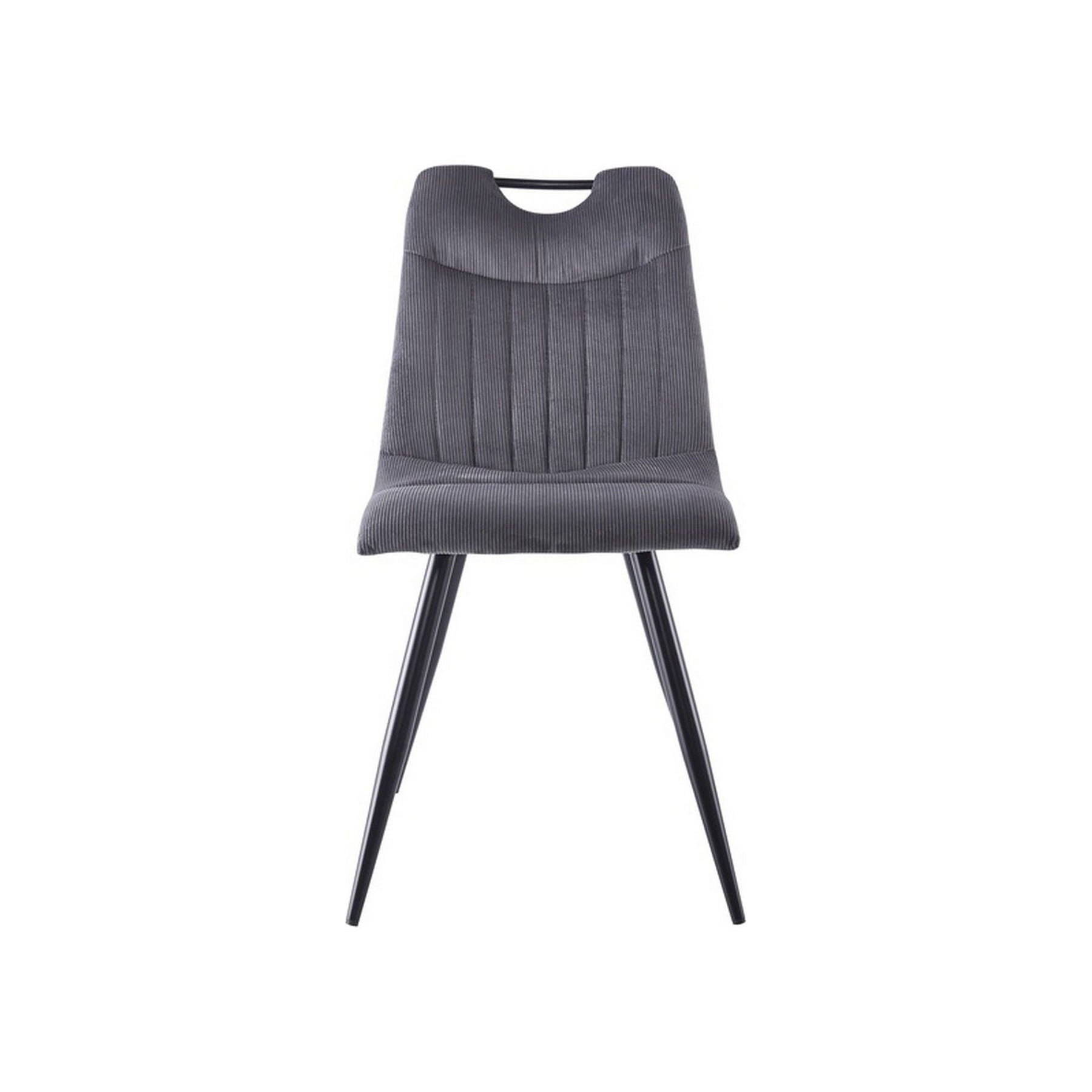 Scaun ORFE, stofa raiata gri/negru, 45x40x86 cm