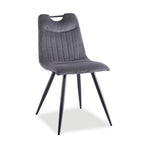 Scaun ORFE, stofa raiata gri/negru, 45x40x86 cm