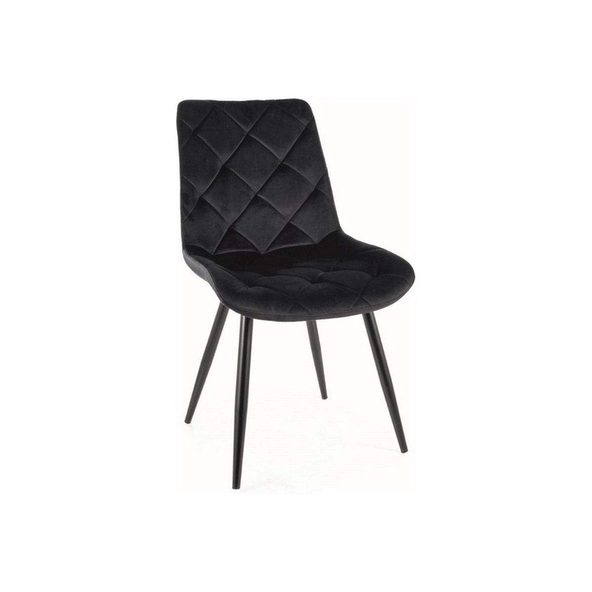 Scaun RALPH, stofa catifelata neagra/negru, 51x42x88 cm