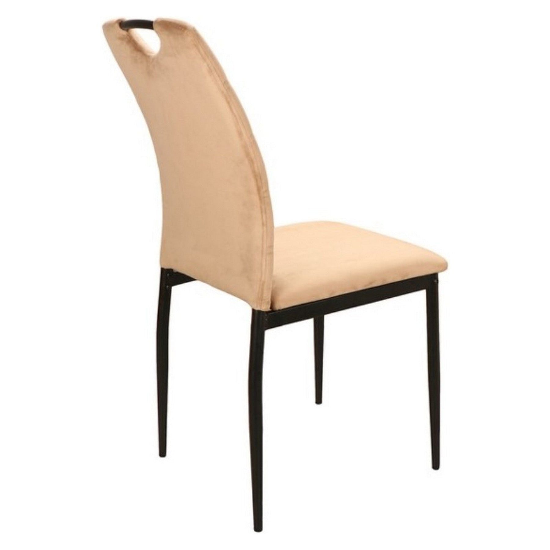 Scaun RIP, stofa catifelata bej deschis/negru, 44x38x92 cm