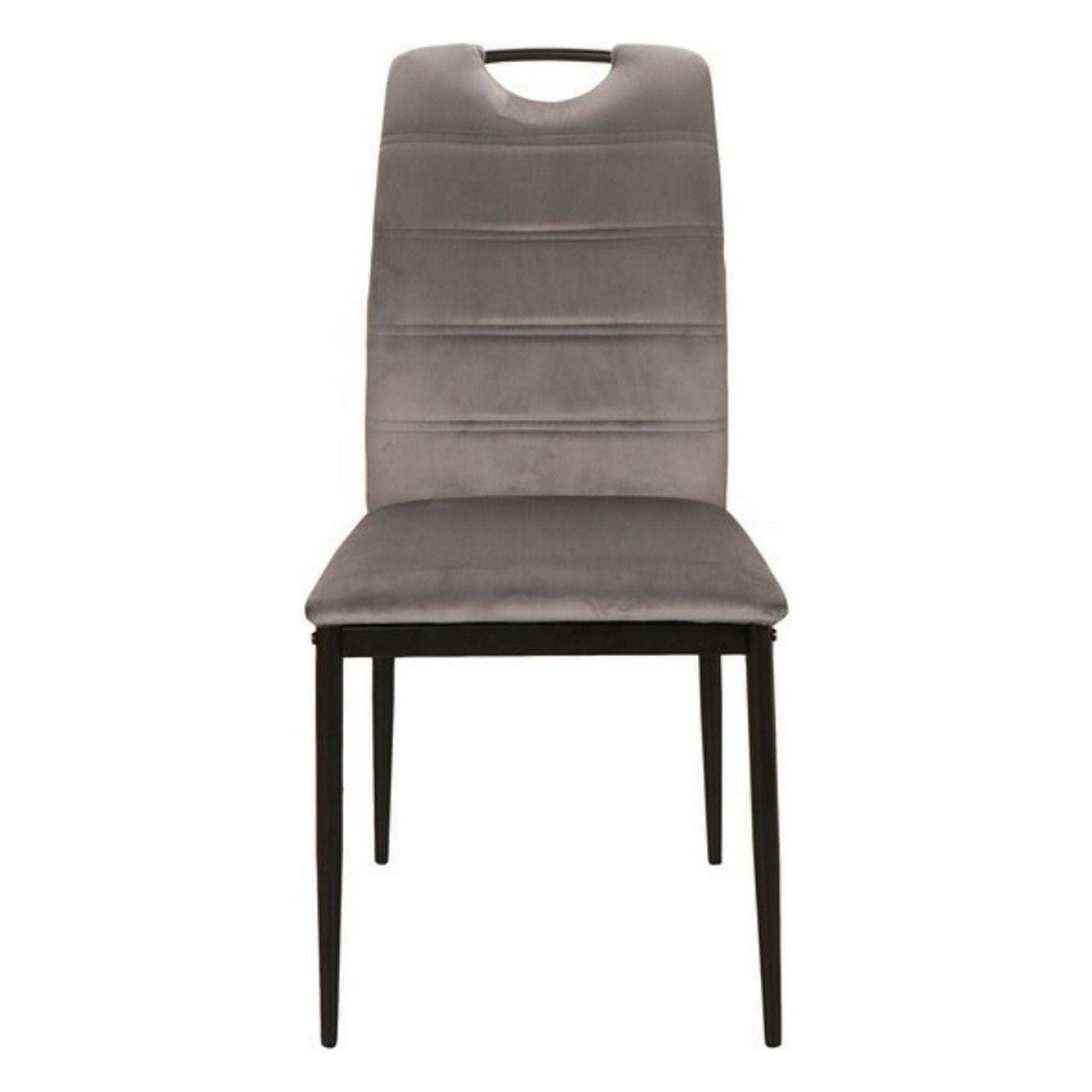 Scaun RIP, stofa catifelata gri/negru, 44x38x92 cm