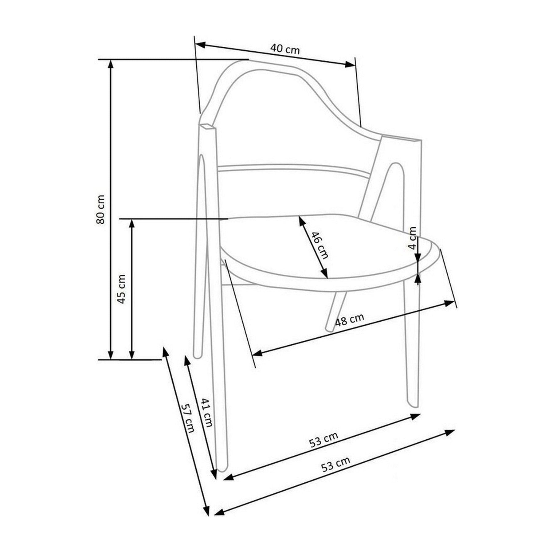 Scaun tapitat K344, bej, stofa, 51x57x82 cm