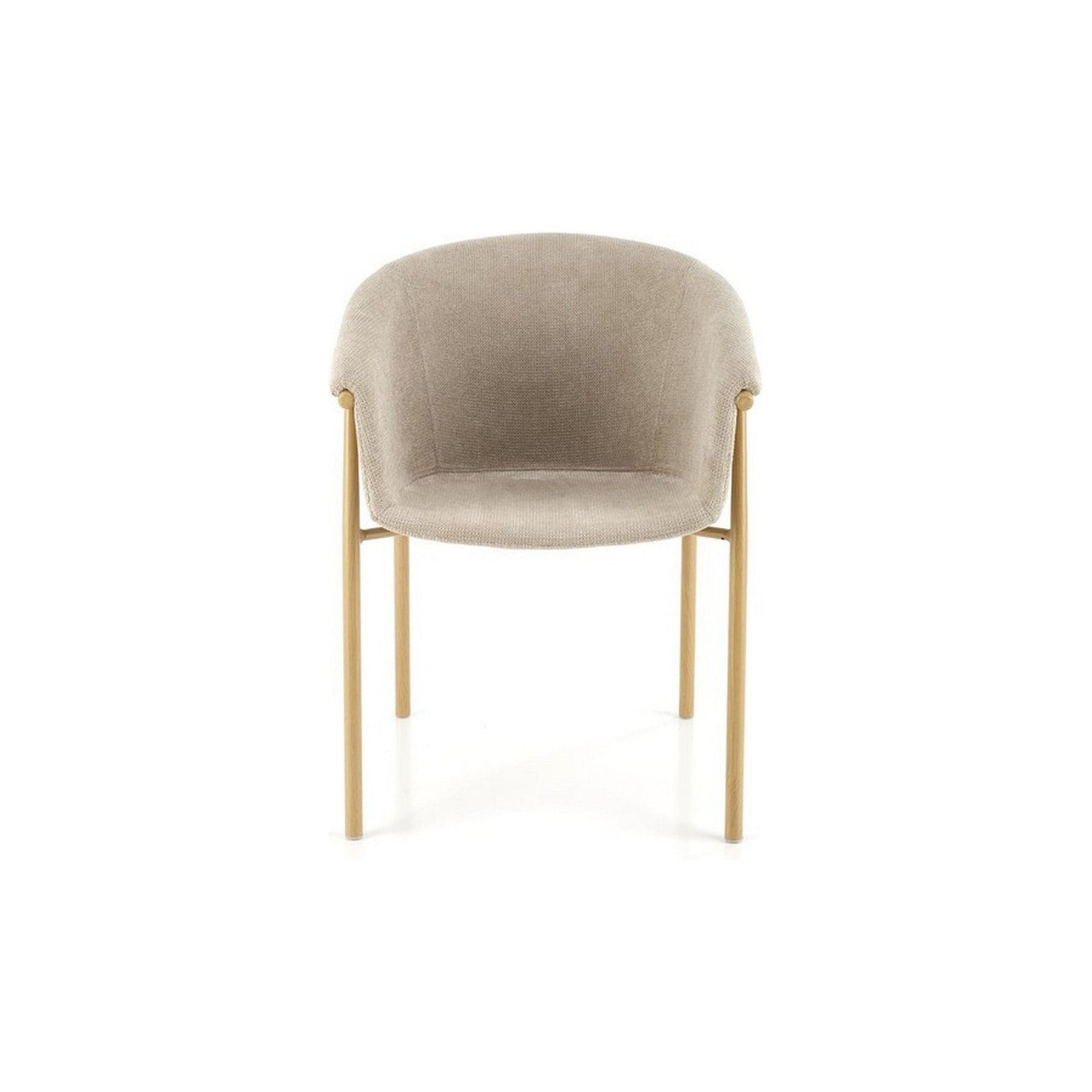 Scaun K489, bej/stejar, stofa clasica/metal, 59x56x80 cm