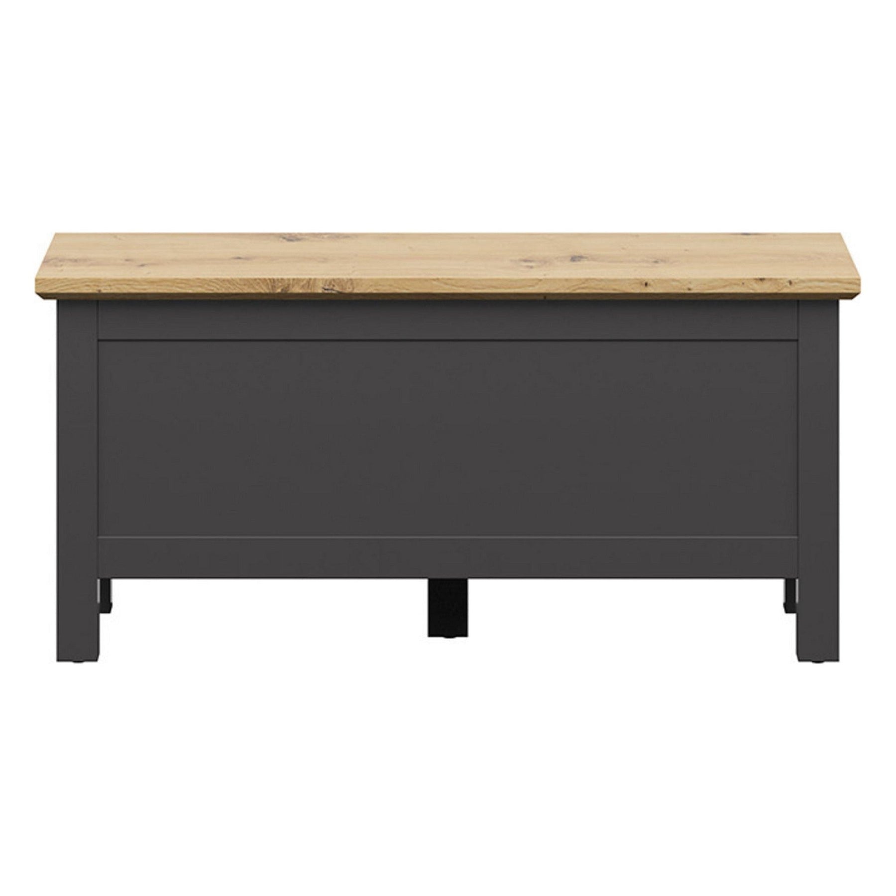 Bancuta HESEN, gri grafit/stejar artizanal, PAL, 100x39x47 cm