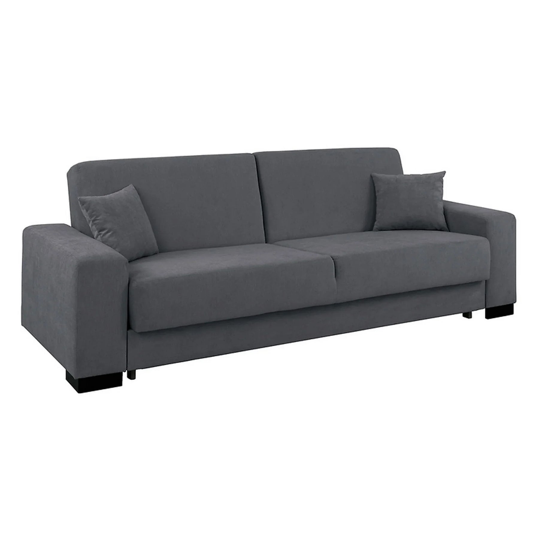 Canapea extensibila RUBIO, stofa catifelata gri - Matrix 17, cu lada depozitare, 232x95x81 cm