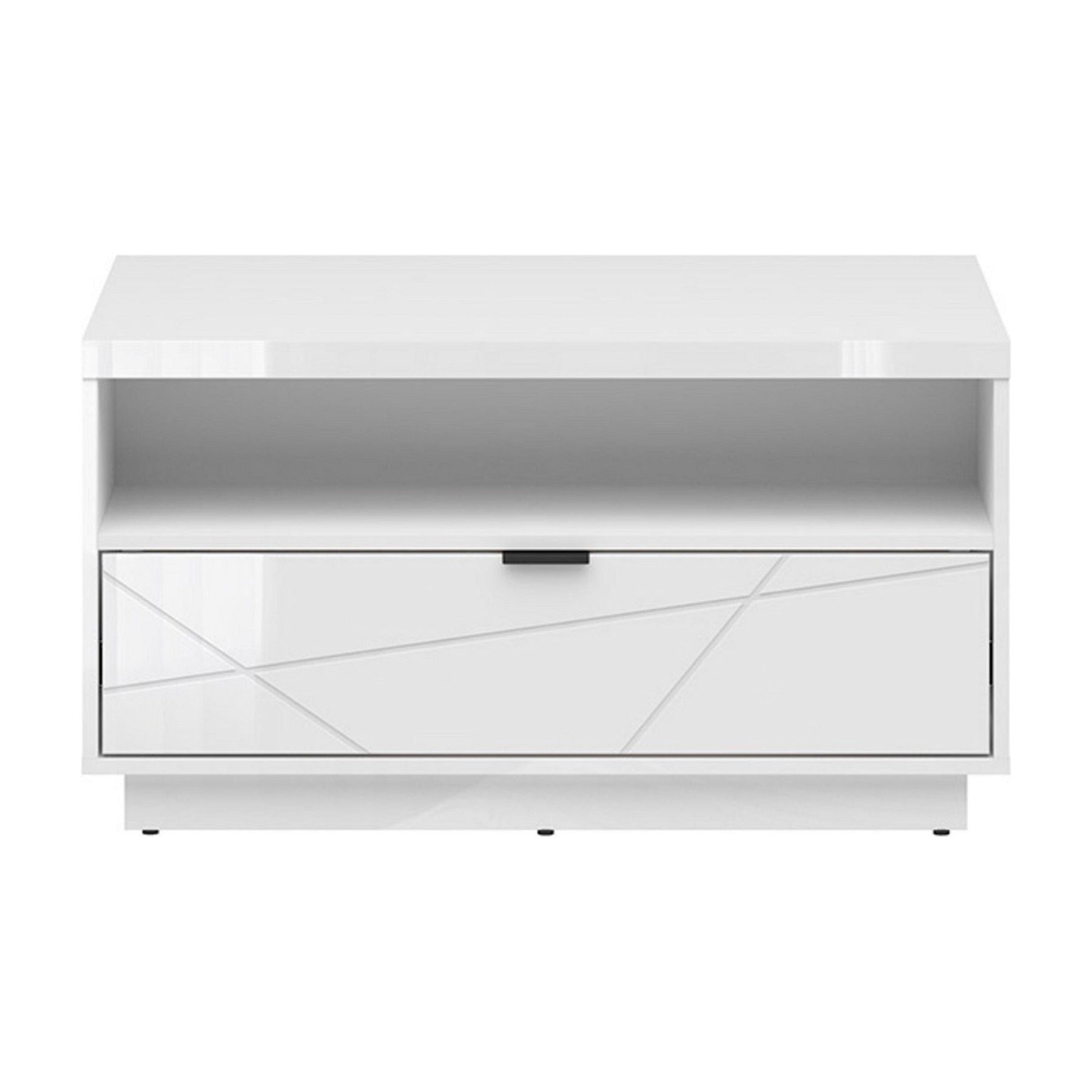 Masuta cafea FORN, alb lucios, PAL, 90x60x48.5 cm