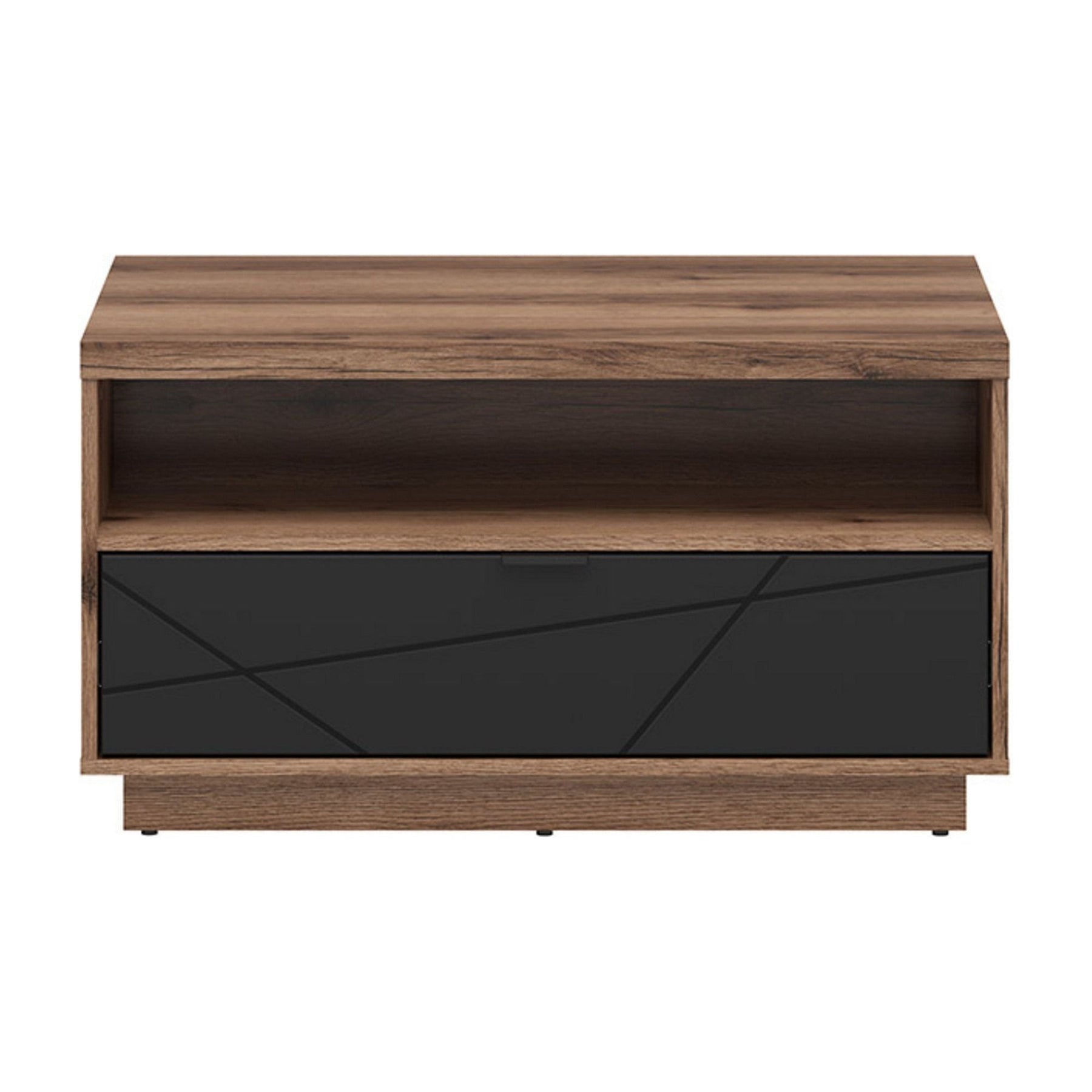 Masuta cafea FORN, nuc/negru mat, PAL, 90x60x48.5 cm