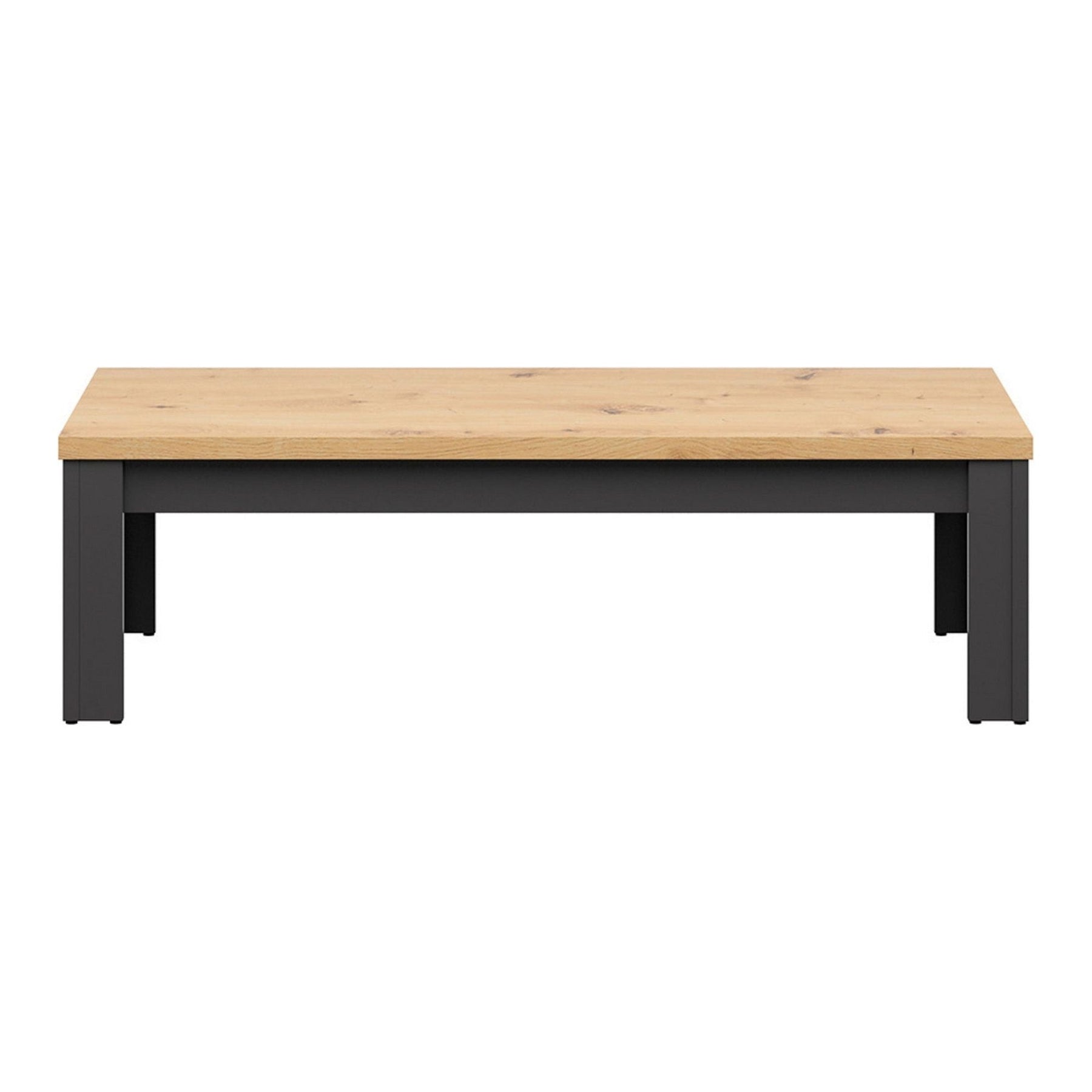 Masuta cafea Hesen, gri grafit/stejar artizanal, PAL, 130x65x40 cm