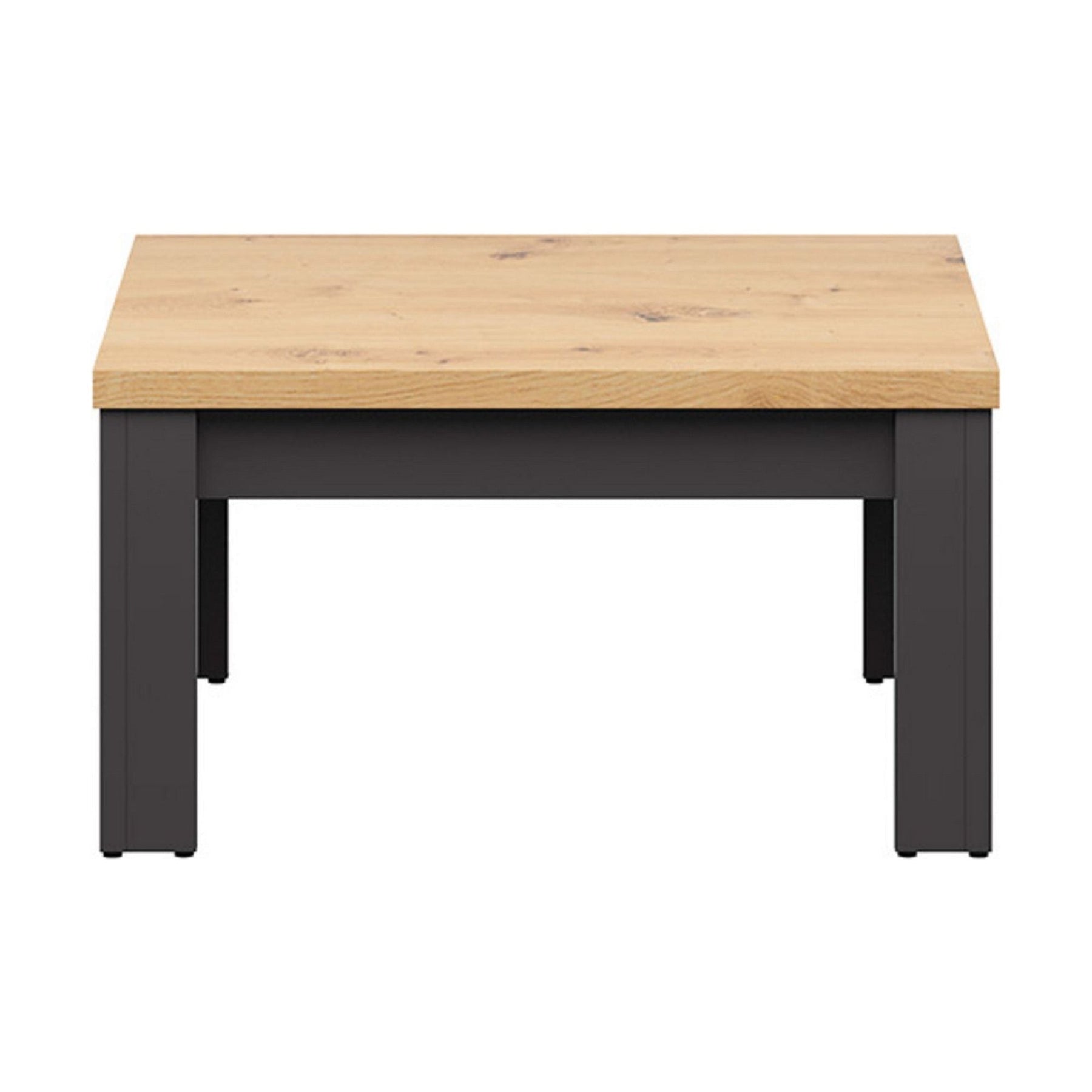 Masuta cafea Hesen, gri grafit/stejar artizanal, PAL, 75x75x40 cm