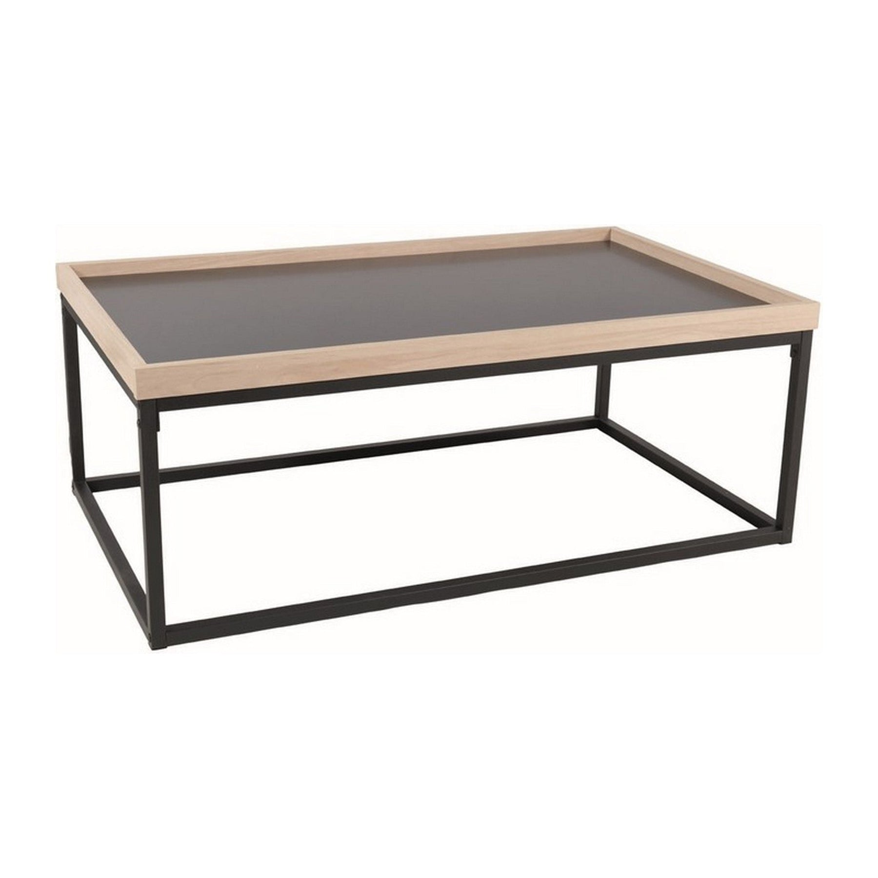 Masuta cafea LAGOS A, stejar/negru, PAL/metal, 100x60x39 cm