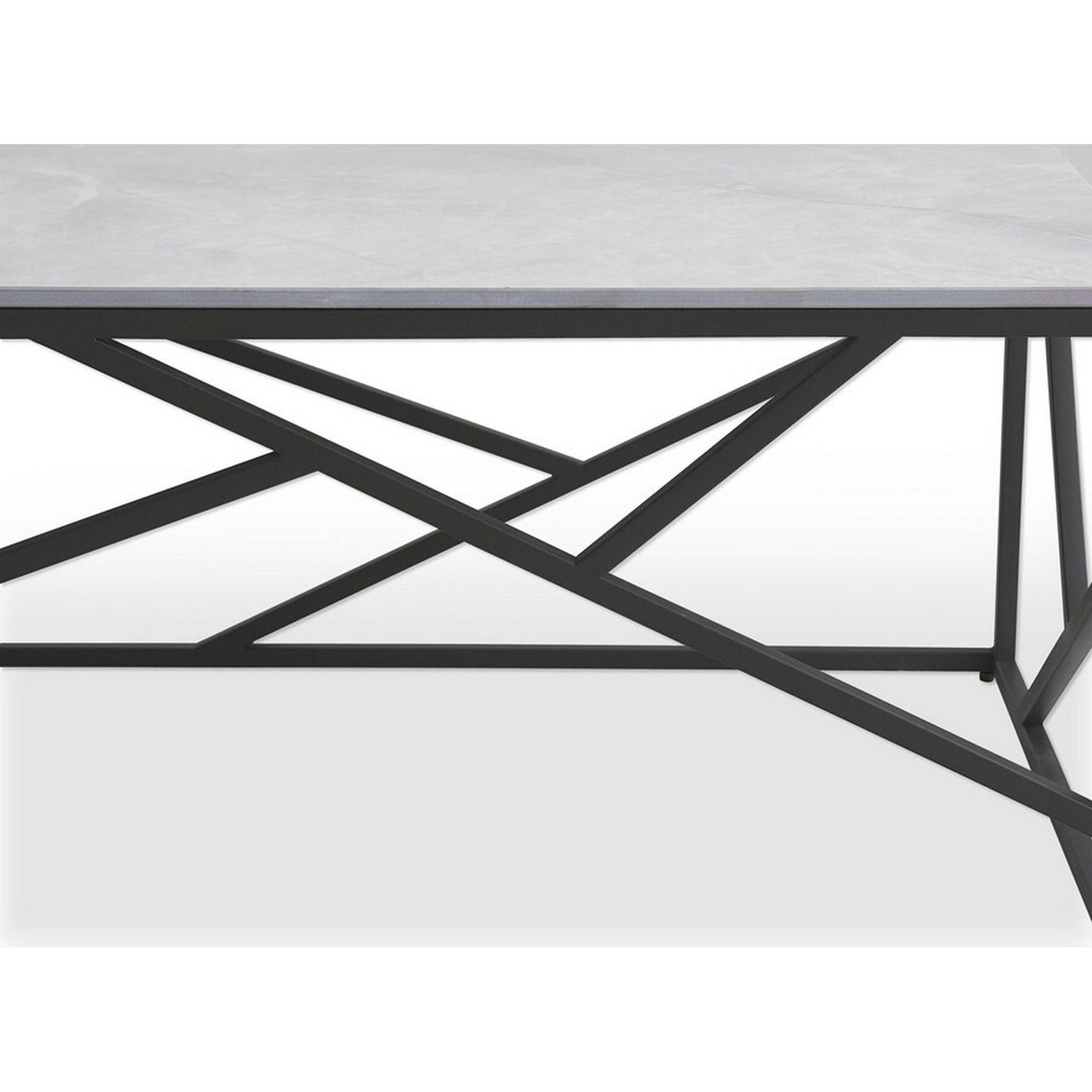 Masuta cafea UNIVERSE 2, gri/negru, ceramica/metal, 120x60x45 cm