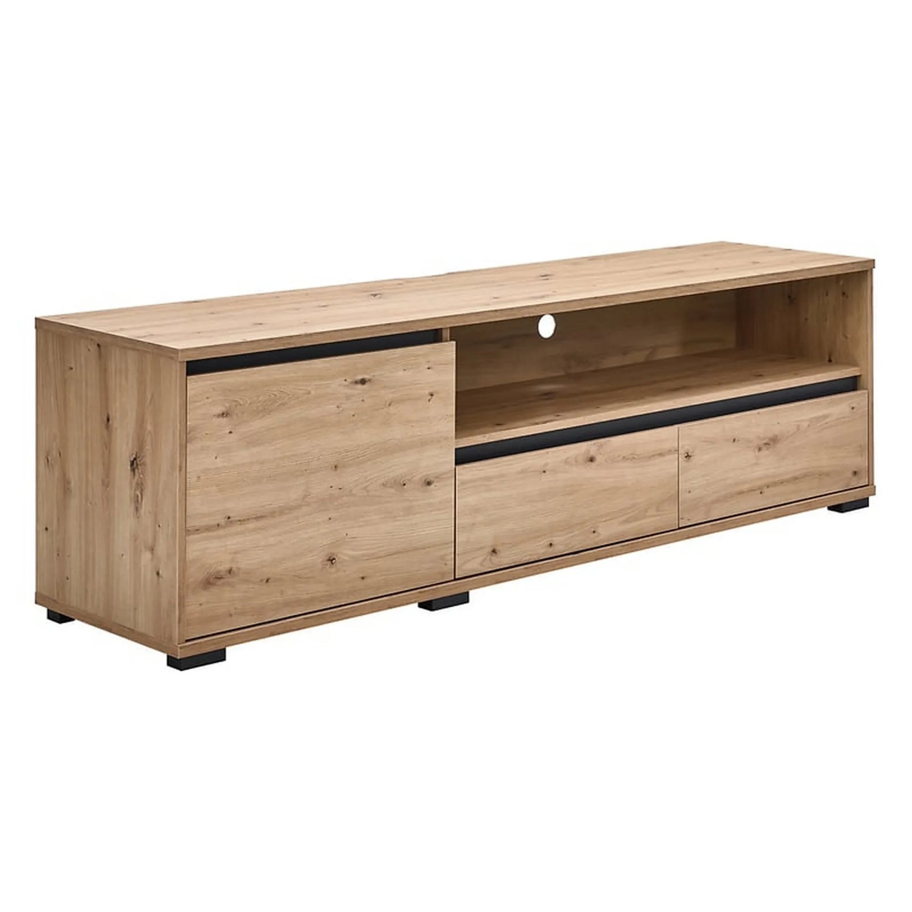 Comoda TV LINE, stejar artisan/gri antracit, 180x48x55 cm