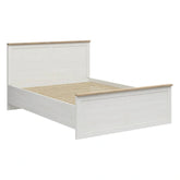 Cadru pat LOKSA 160x200, pin alb/stejar grandson, PAL