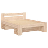 Cadru pat NEPO PLUS 160x200, stejar sonoma, PAL laminat, cu spatiu depozitare